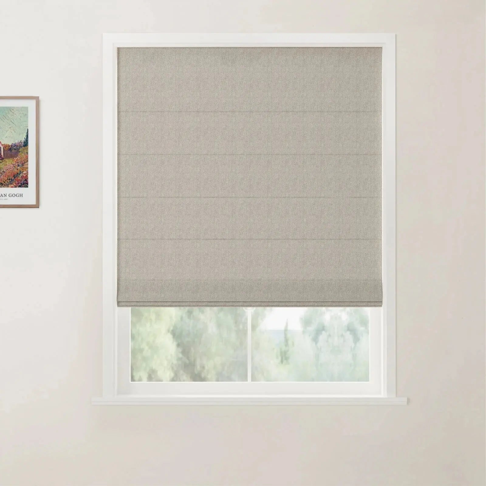 Custom Cordless Roman Shades for Windows - Blackout Back Slat Design for Privacy & Light Control - Perfect for Living Room, Bedroom, and Home Office