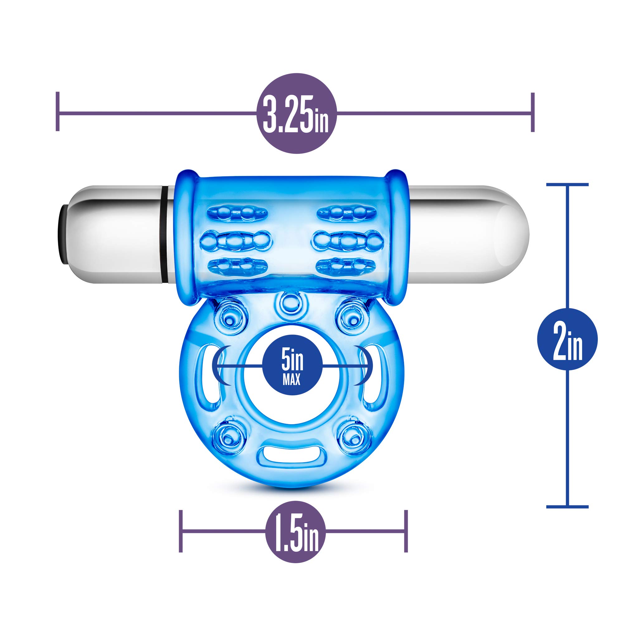 10 Function Vibrating Bull Cock Ring for Men & Couples - Stay Hard, Thicker & Stronger Erections - Male Enhancement Sex Toy - Blue - Perfect for Spicing Up Intimate Moments & Enhancing Performance