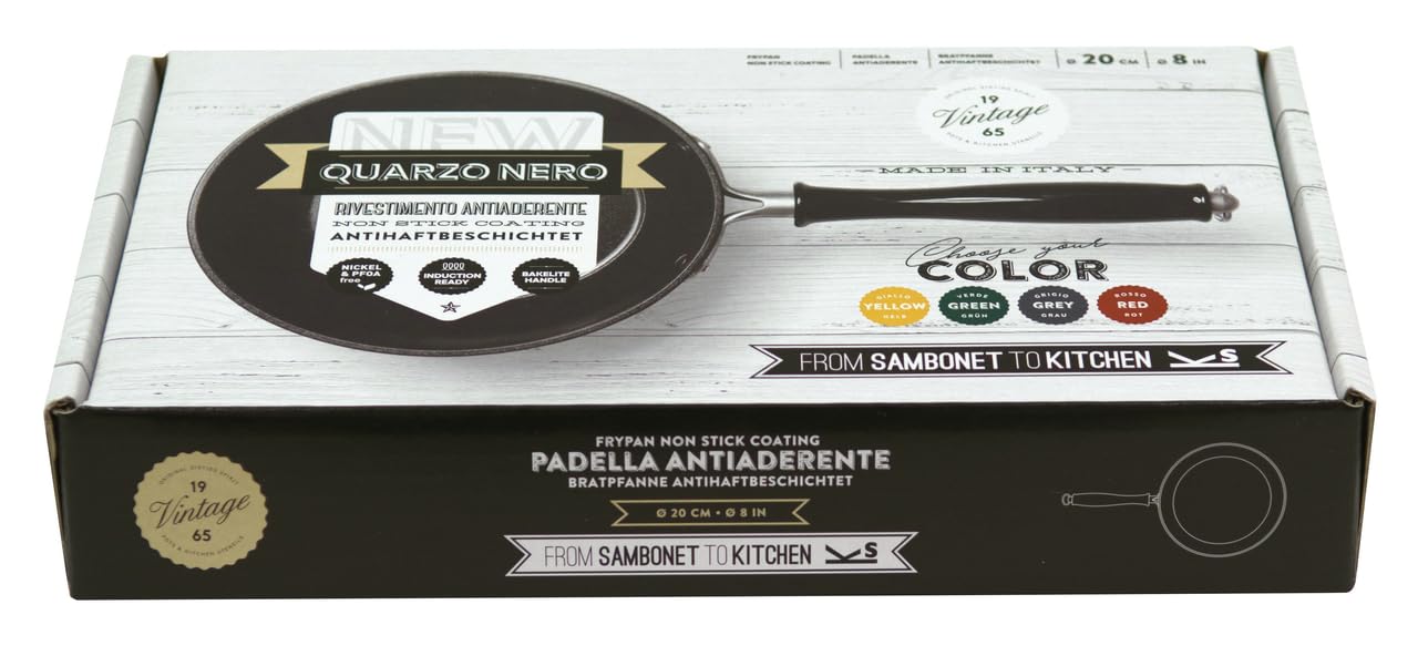 Sambonet 1965 Vintage Quarzo Spadella Wok - 28cm Italian Carbon Steel Stir Fry Pan for Professional Chefs & Home Cooking - Perfect for Asian Cuisine, Searing, Stir-Frying & Deep Frying