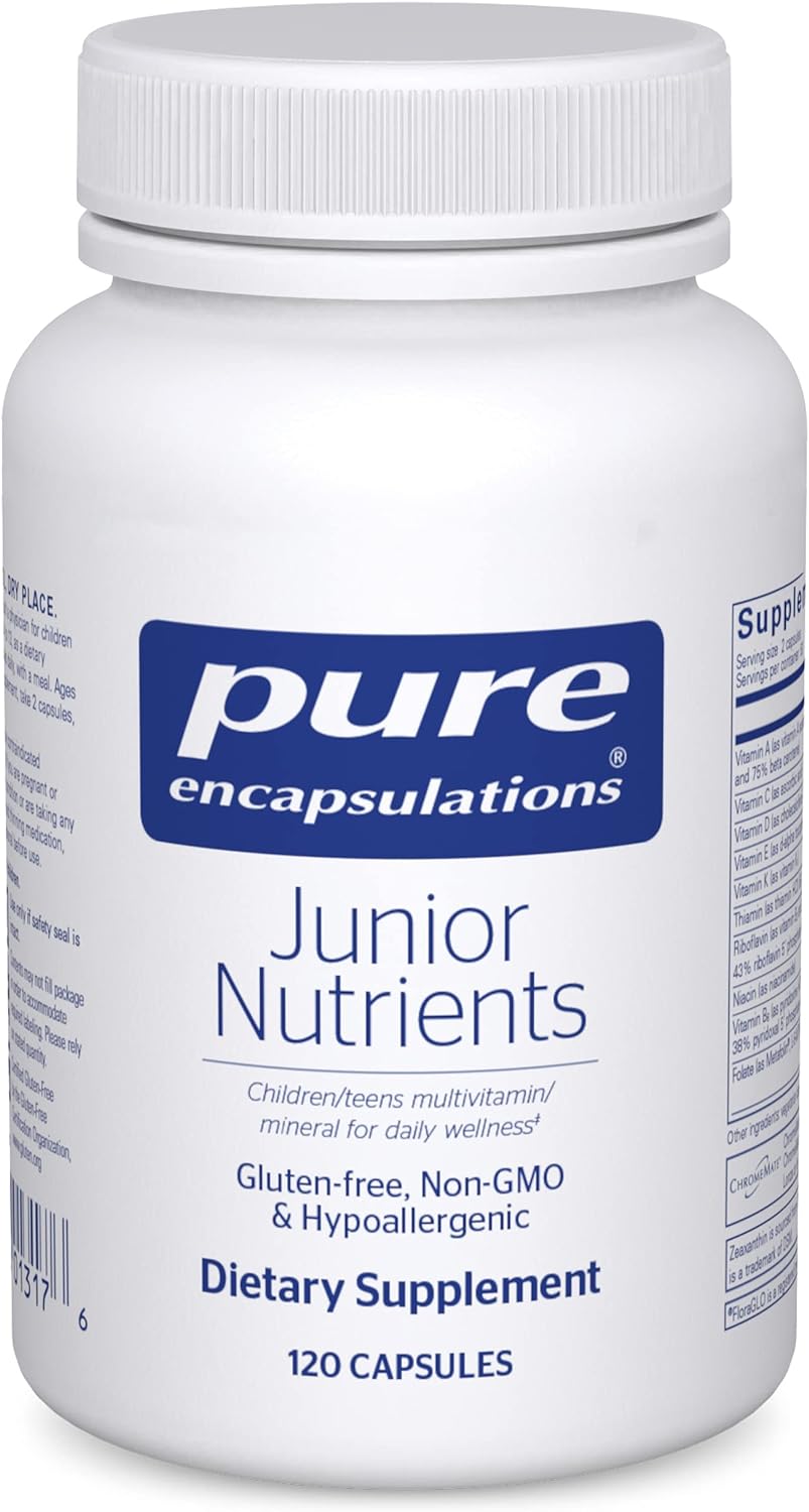 Pure Encapsulations Junior Nutrients Multivitamin for Kids & Teens - Iron-Free Formula (JUN1) | Supports Healthy Growth & Immune System for School & Active Lifestyles