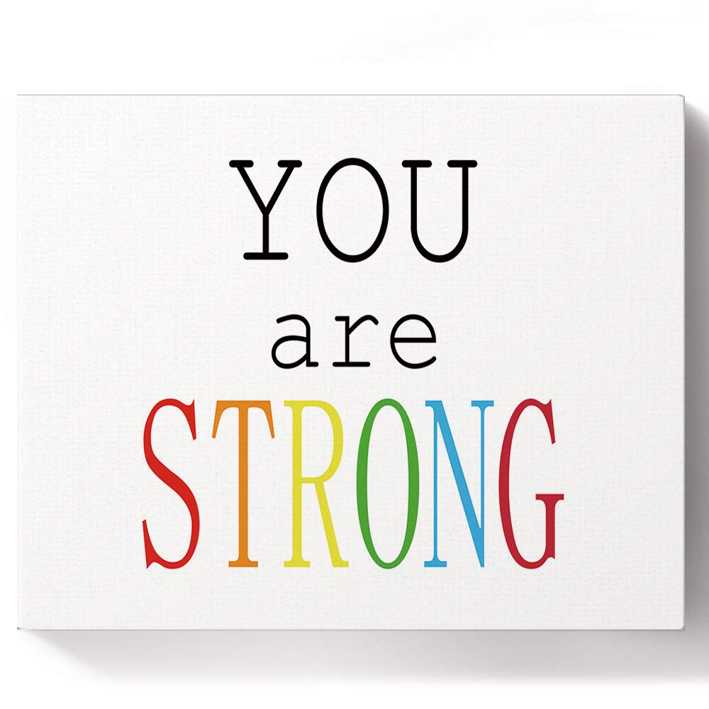DIY Positive Inspirational Paint by Numbers Kit for Adults & Kids - 20x24 Inch Canvas Oil Painting with Brushes, 'You Are Strong' Motivational Art - Perfect for Home Decor, Gift Giving & Relaxation Therapy