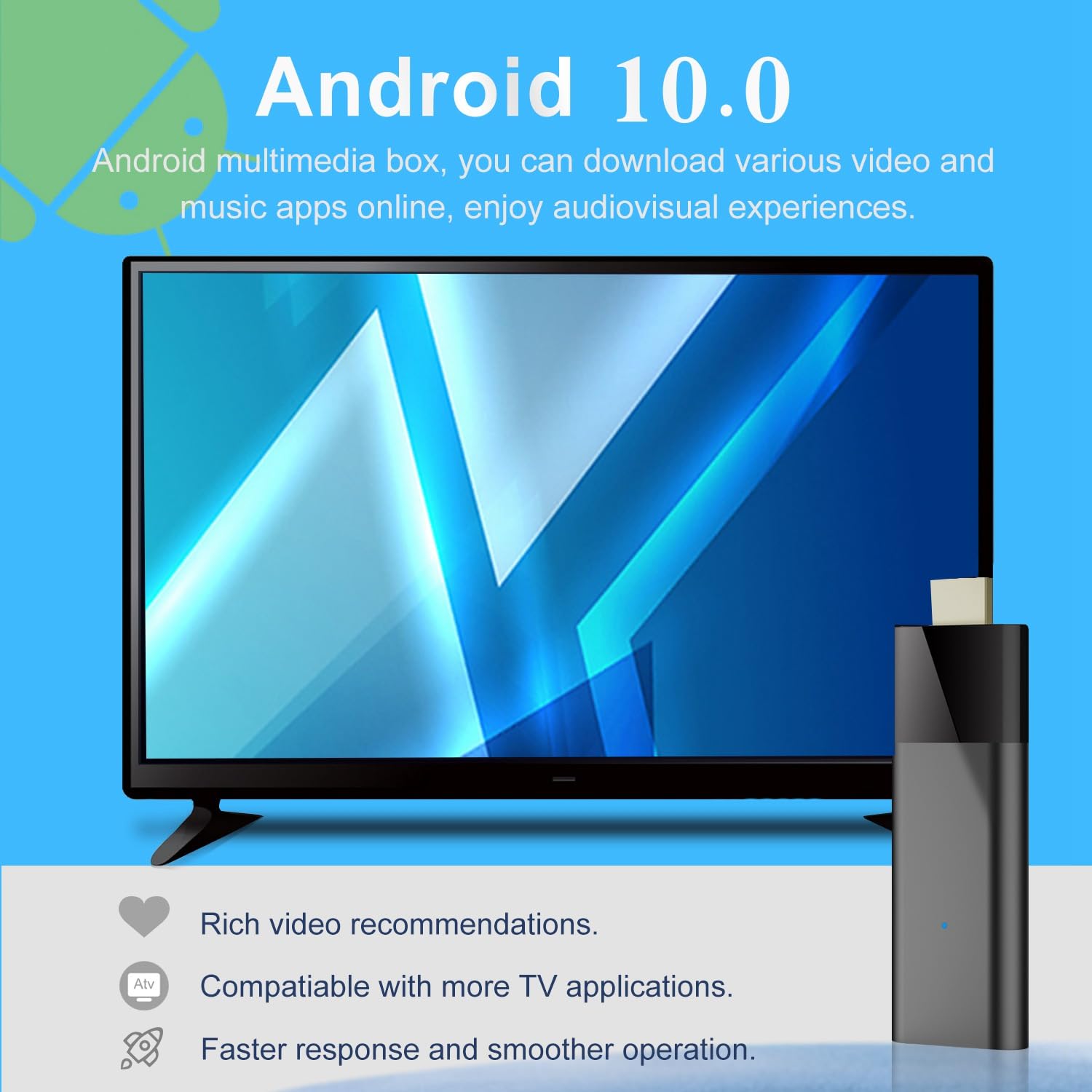 Yumin Q6 Mini Android 10 TV Box with Bluetooth Voice Remote, 2GB RAM 16GB ROM, Dual Band WiFi 2.4G+5G, BT4.0, H313 Chip - Perfect for Streaming, Gaming & Home Entertainment