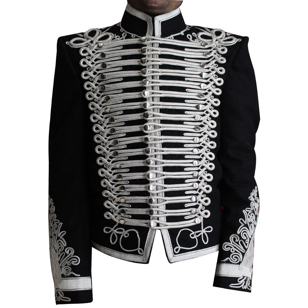 Hussars Military Dolman Braid Collar - Vintage Military Uniform Jacket for Men - Perfect for Historical Reenactments, Cosplay & Costume Parties
