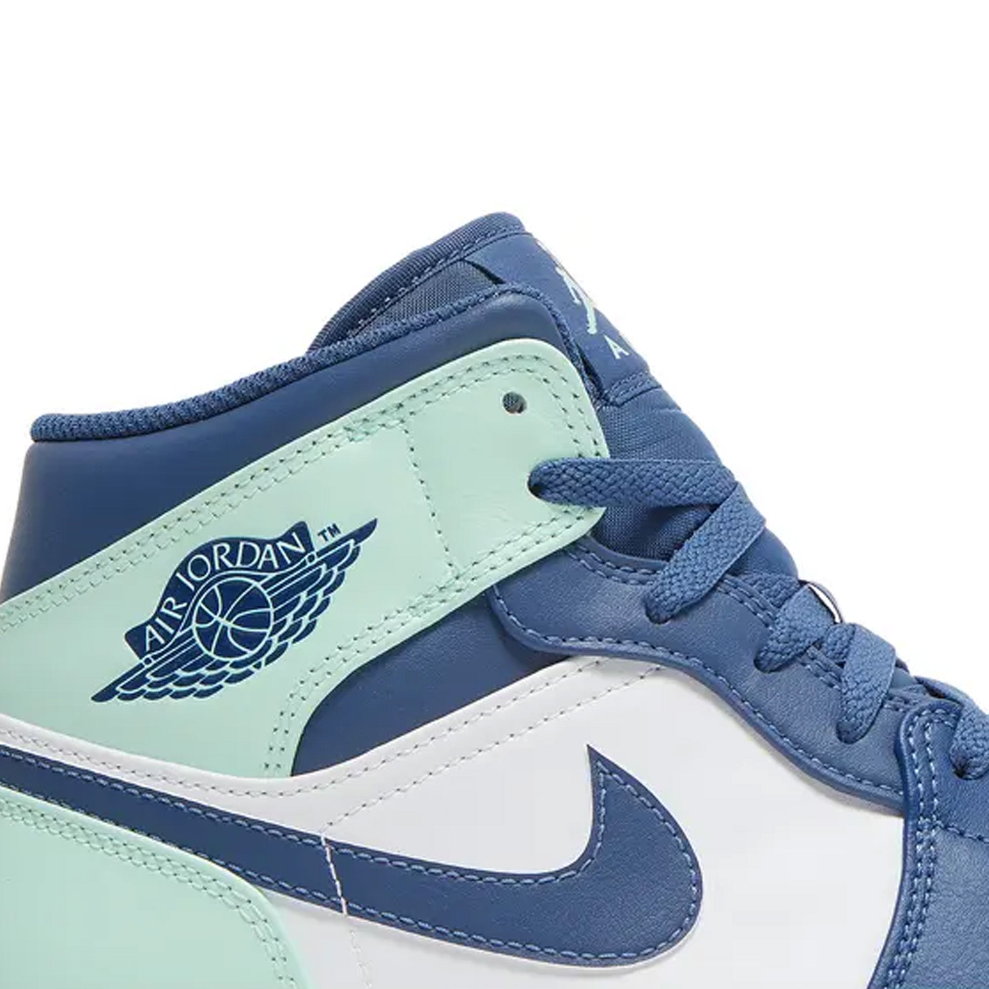 Air Jordan 1 Mid 'Mystic Navy Mint Foam' Sneakers (2022) - Men's Basketball Shoes for Casual Wear & Street Fashion