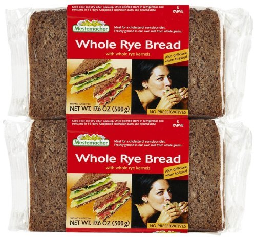 Mestemacher Whole Rye Bread - 2 Pack (17.6 oz Each) | 100% Natural German Rye Bread | Perfect for Sandwiches, Toast & Healthy Snacks
