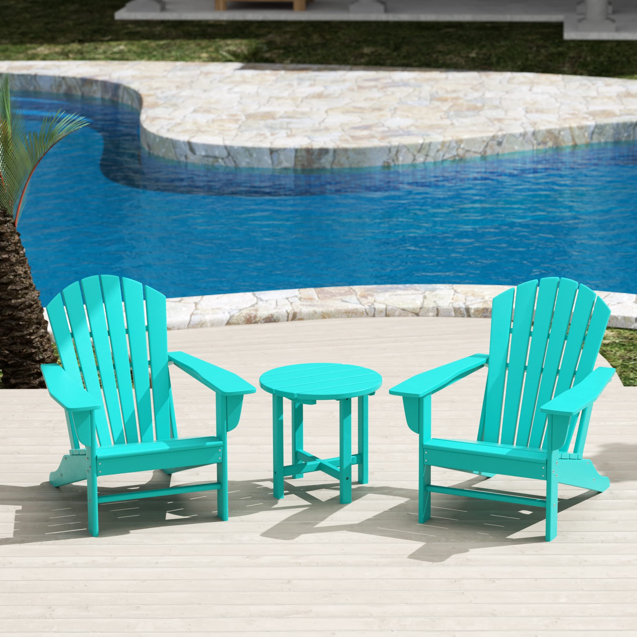 WestinTrends Dylan Outdoor Adirondack Chair with Side Table Set - Patio, Garden & Poolside Relaxation Furniture for Backyard & Deck