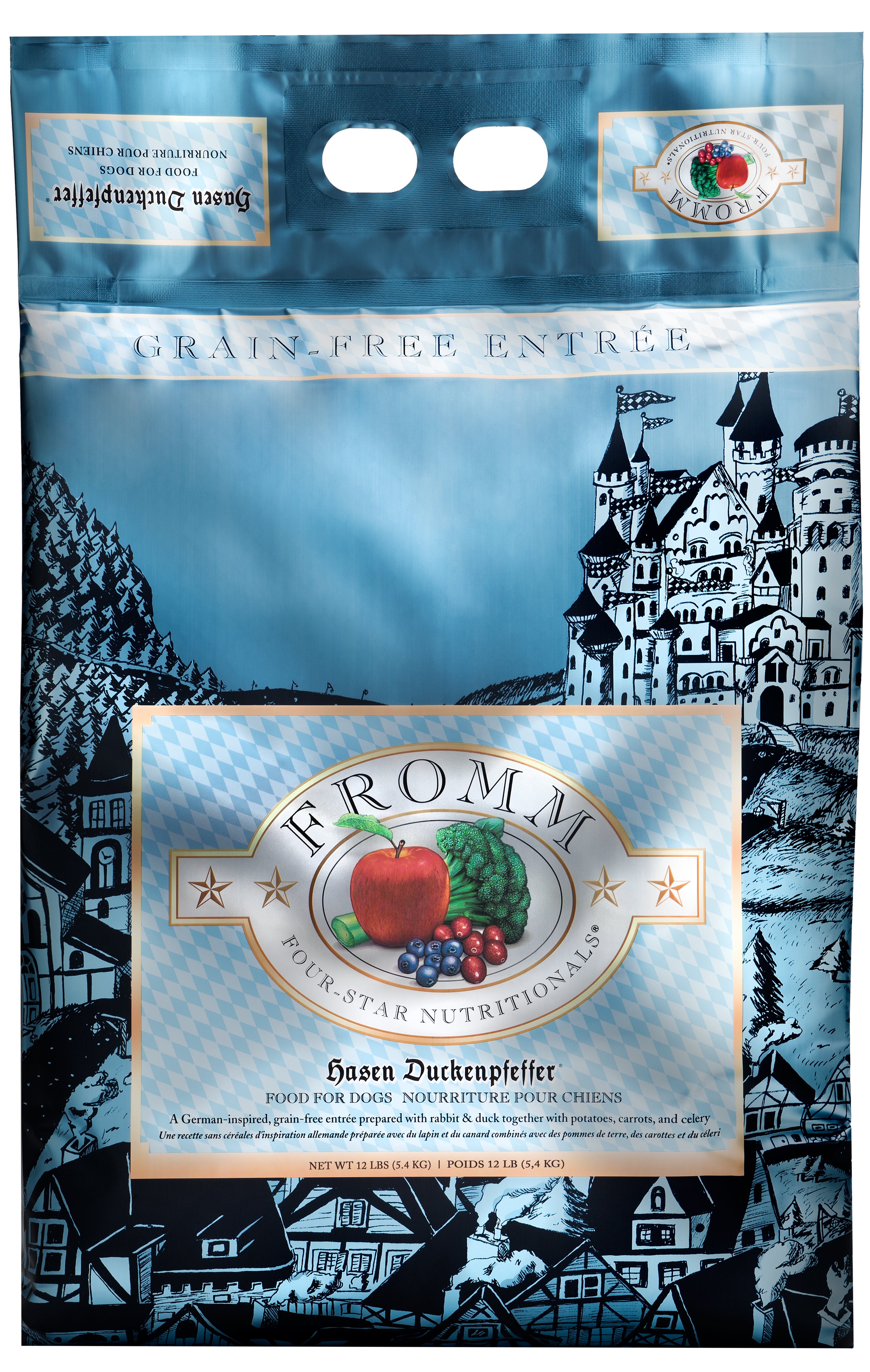 Fromm Four Star Grain Free Dry Dog Food - Duck & Rabbit Recipe - High Protein, Natural Ingredients for Adult Dogs - Perfect for Sensitive Stomachs & Allergies - Ideal for Home Feeding & Outdoor Adventures
