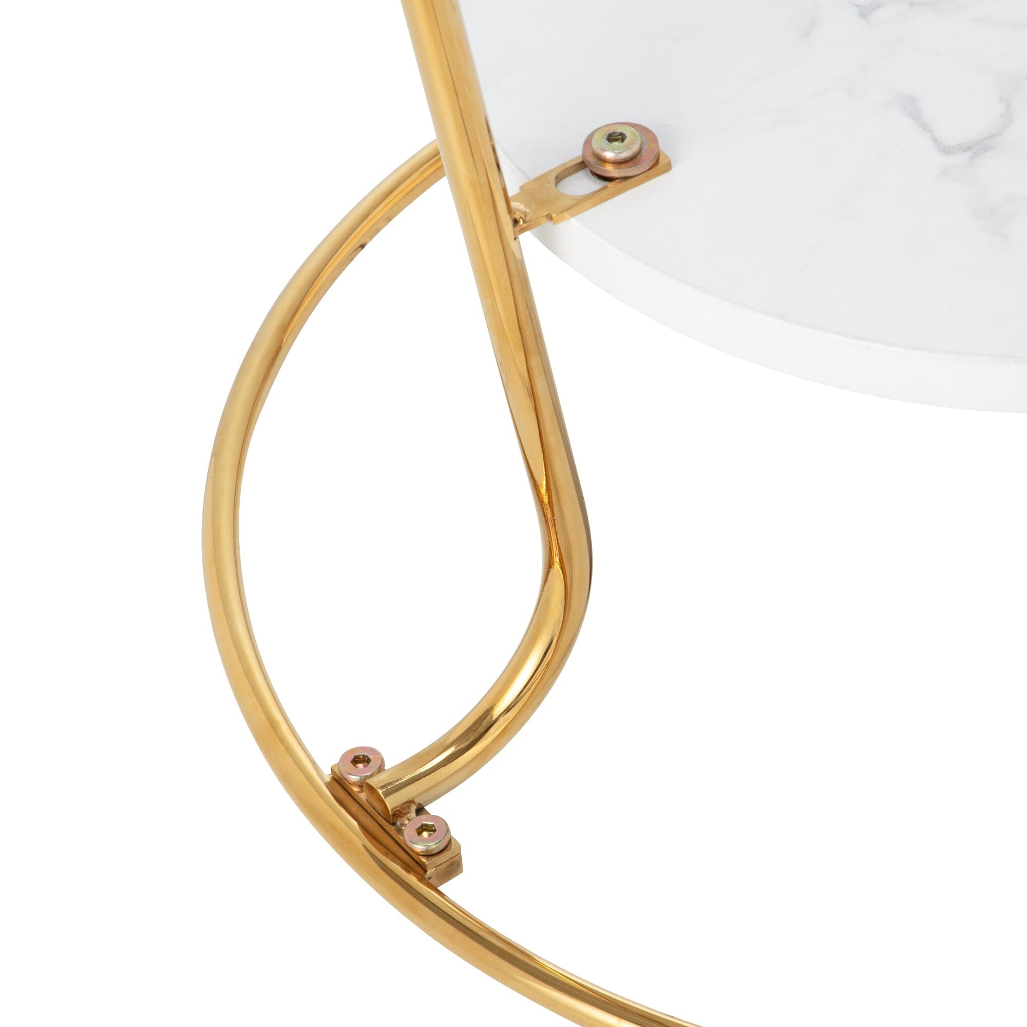 Modern Legato Side Table in Gold & Marble Finish - Stylish End Table for Living Room, Bedroom, or Office Decor