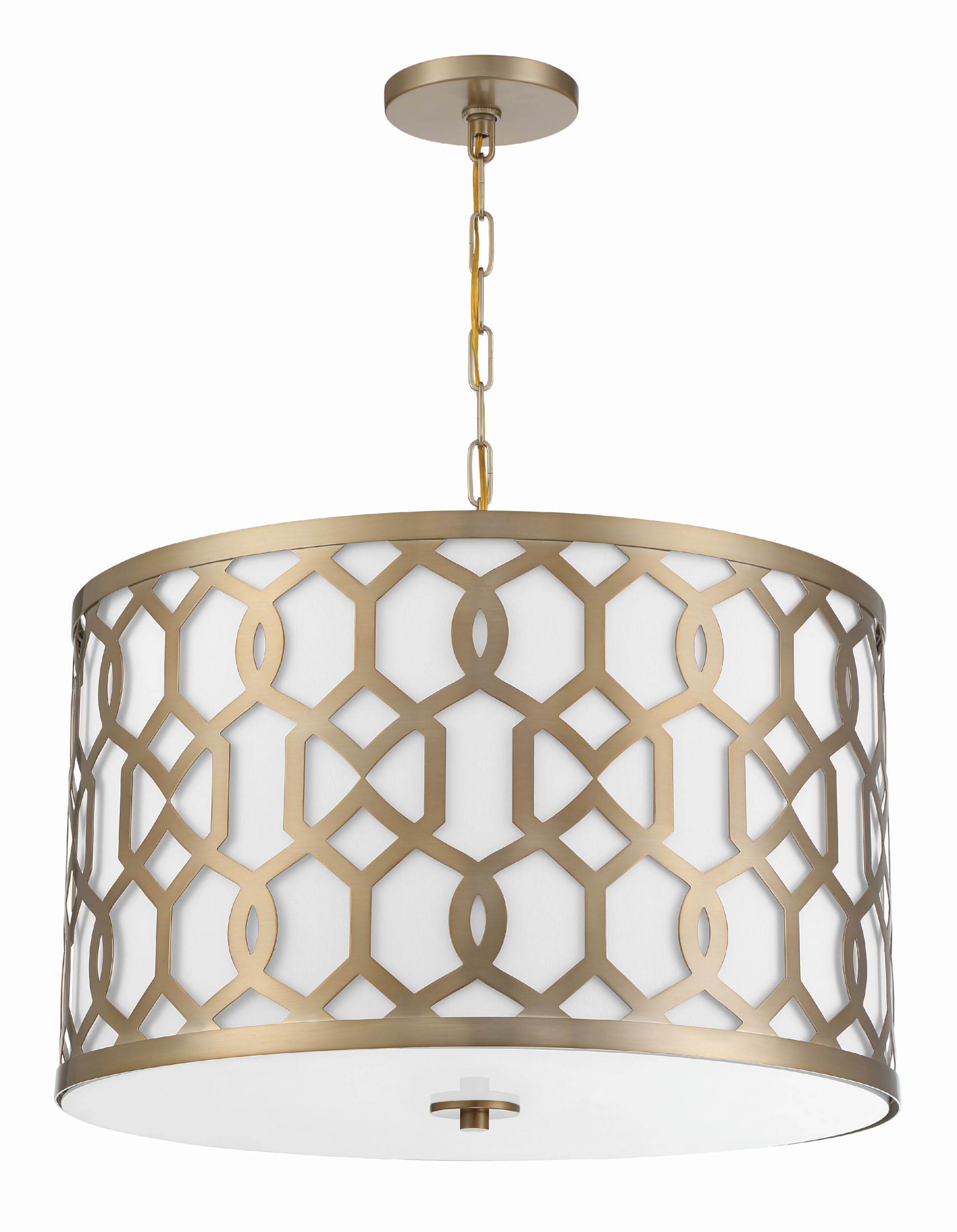 Crystorama Libby Langdon Jennings 5-Light Aged Brass Chandelier - Elegant Dining Room Lighting Fixture for Farmhouse & Traditional Home Decor