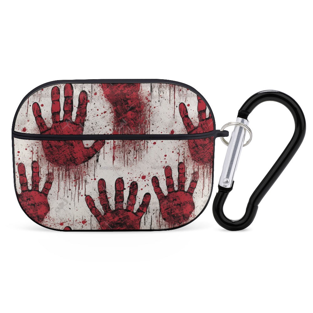 Bloody Hand Print Apple AirPods Pro Case Cover - Horror Halloween Protective Skin for AirPods Pro (2019-2023) - Perfect for Cosplay, Haunted Houses & Scary Movie Nights