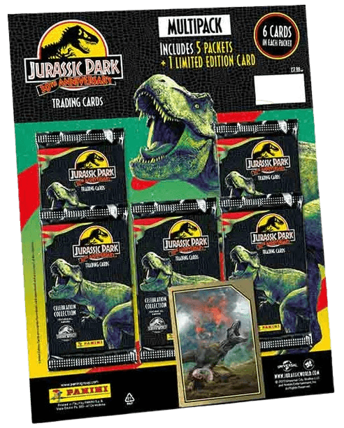 Jurassic World 30th Anniversary Trading Cards Multipack - Collectible Dinosaur Cards for Kids & Adults - Perfect for Gifts, Parties, and Card Game Battles
