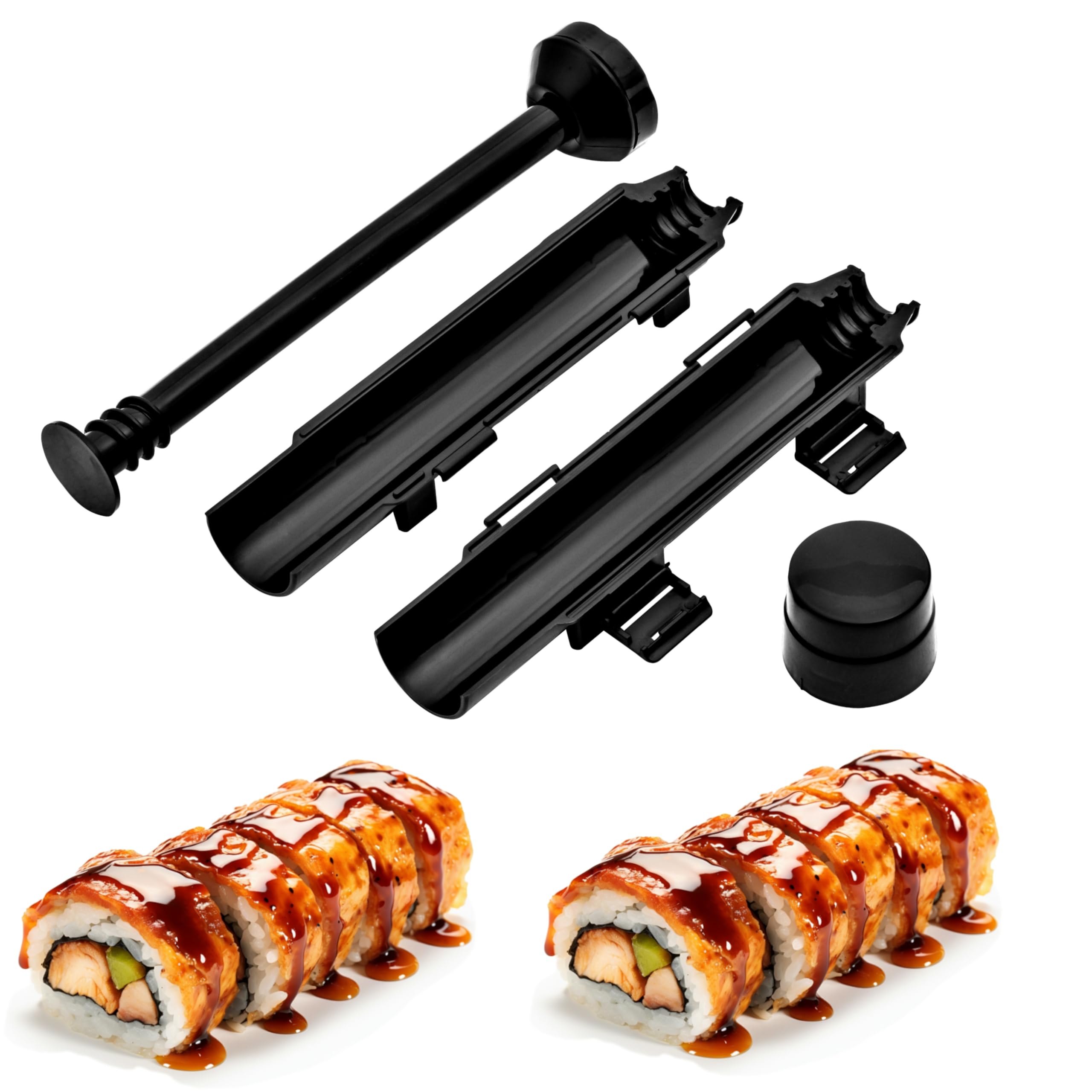 Premium Sushi Bazooka Maker Kit - Food Grade Plastic DIY Sushi Roller Mold for Rice, Vegetables & Meat | Easy Homemade Sushi Press Gun Tool for Kitchen | Perfect for Parties, Meal Prep & Japanese Cuisine Lovers