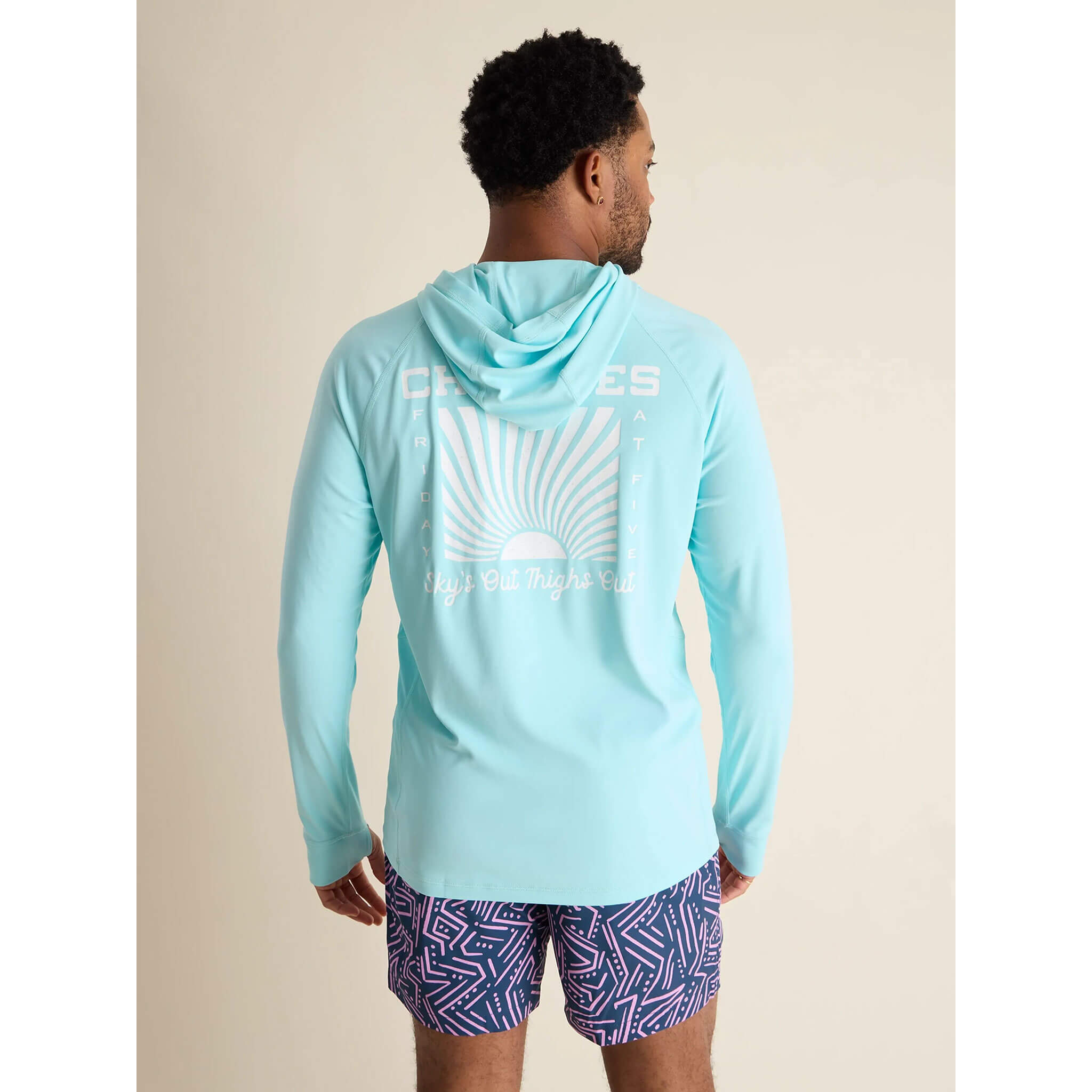 Chubbies Men's Long Sleeve Sun Hoodie Shirt - UPF 50+ Sun Protection, Lightweight & Breathable for Outdoor Activities | Hiking, Fishing, Beach, Running