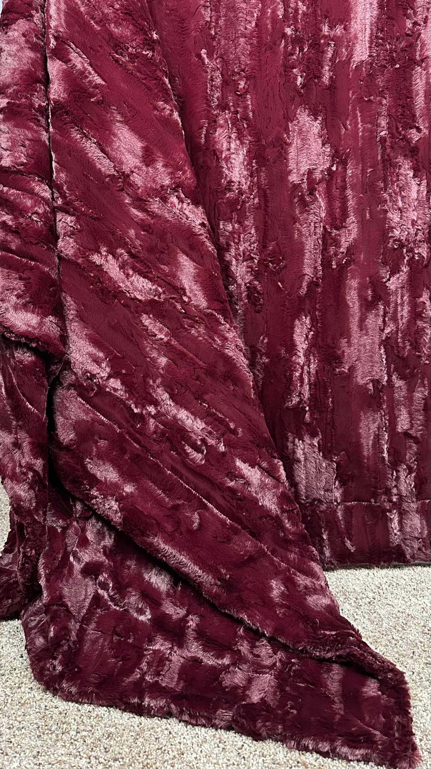 Premium Black Cherry Double Luxe XL Extra Wide 60x86 Minky Blanket - Ultra Soft Plush Throw for Bed, Couch & Nursery - Cozy Gift for Adults & Kids