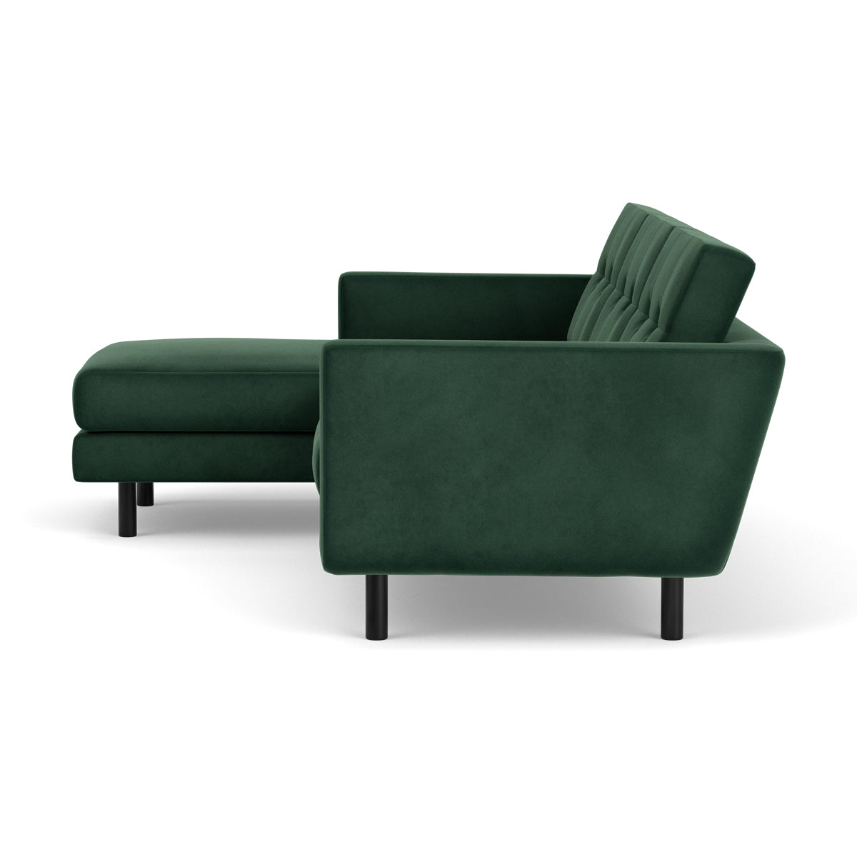 Luxury Conrad Velvet Left Chaise Sofa - Modern Sectional Couch for Living Room, Lounge & Home Theater | Soft Upholstered Furniture with Tufted Back & Sturdy Wooden Frame