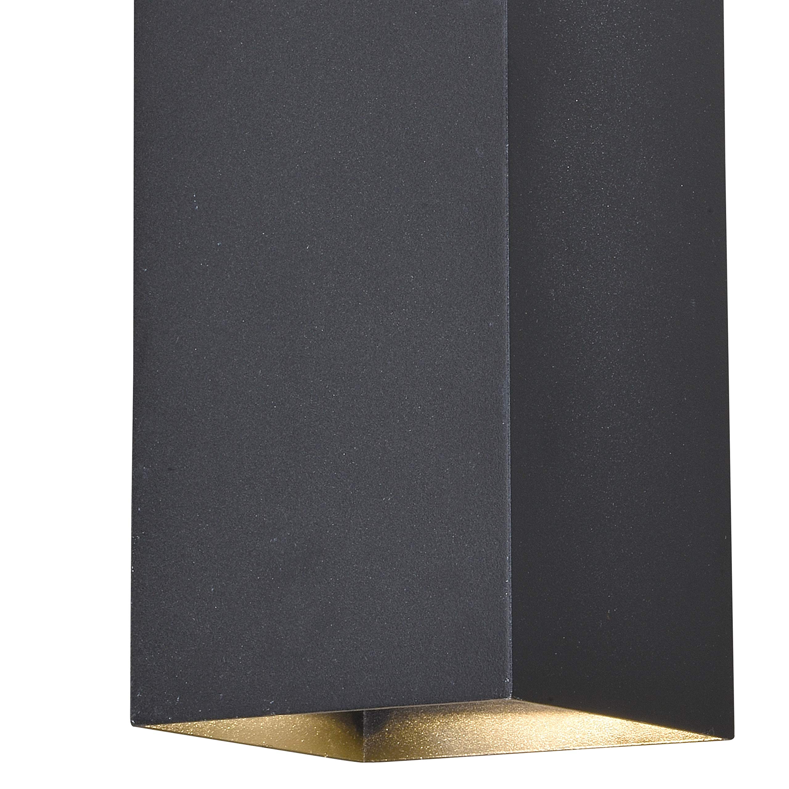 VAXCEL Lavage Aluminum 2-Light LED Black Rectangle Outdoor Wall Lantern - Modern Exterior Lighting for Porch, Patio, Garden & Entryway