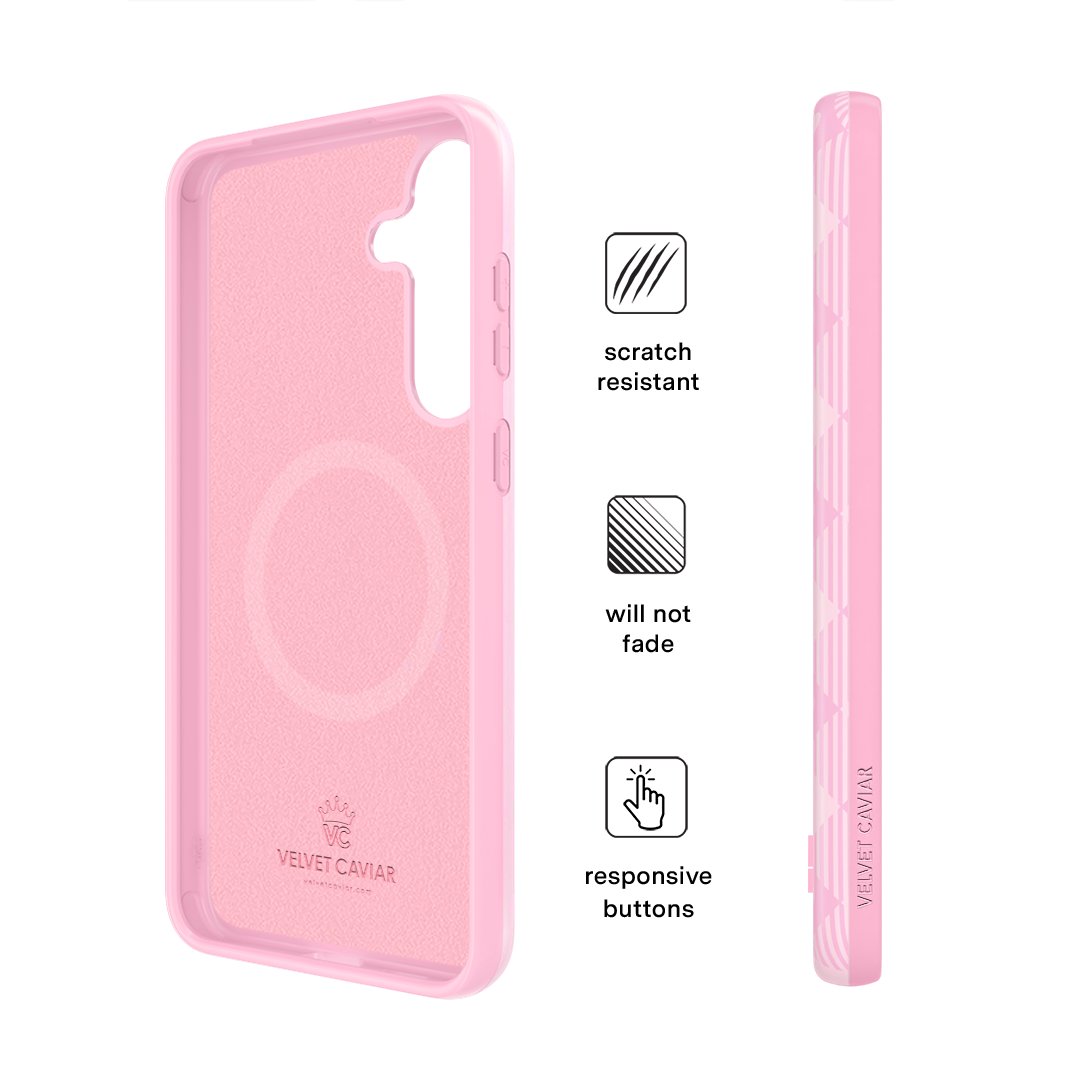 Pink Gingham Samsung Phone Case - Cute & Stylish Protective Cover for Samsung Galaxy - Perfect for Everyday Use, Work & Travel