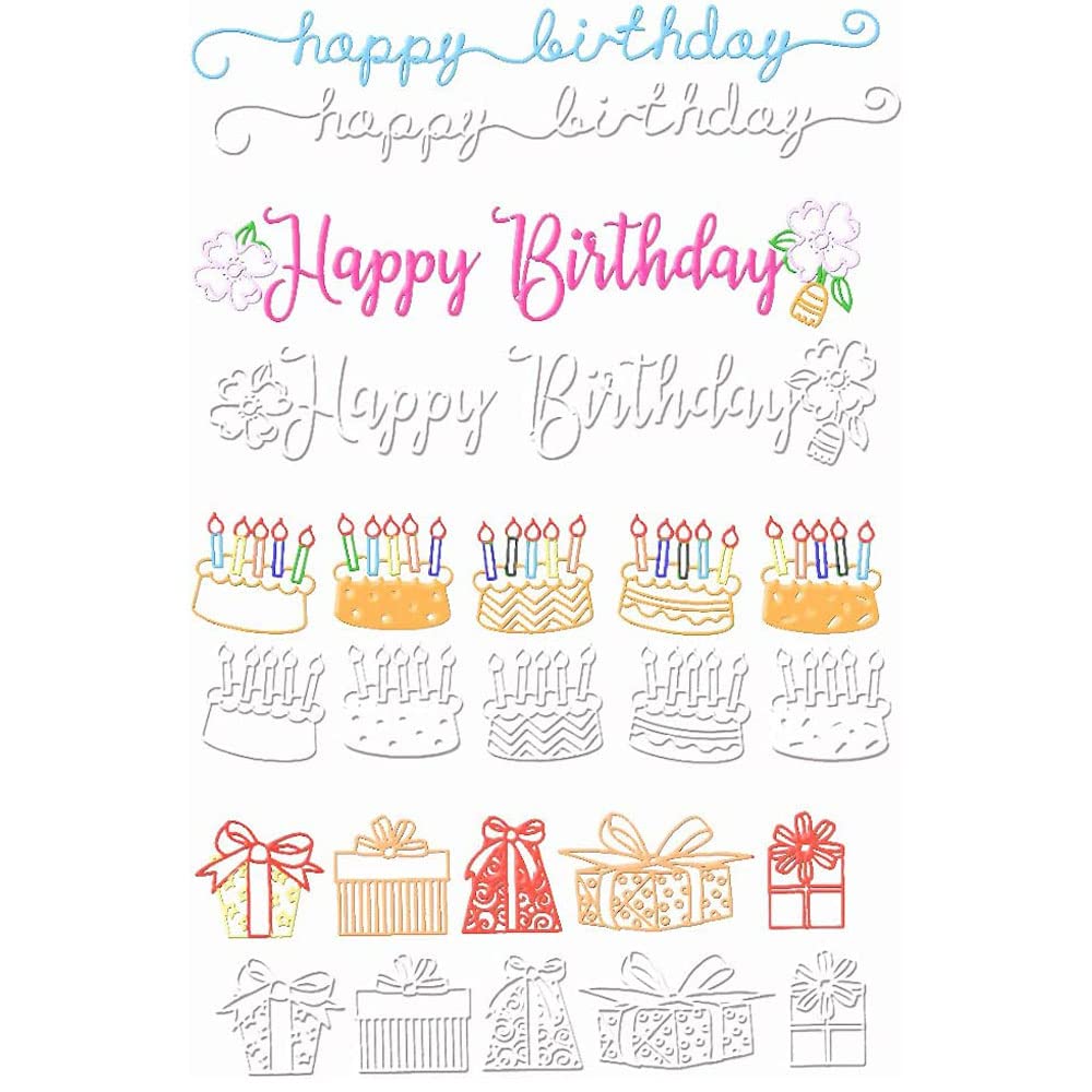 5PCS Happy Birthday Embossing Folder Templates for Card Making, Scrapbooking, DIY Crafts – Perfect for Greeting Cards, Photo Albums, and Handmade Birthday Gifts | Great for Parties, Invitations & Home Decor