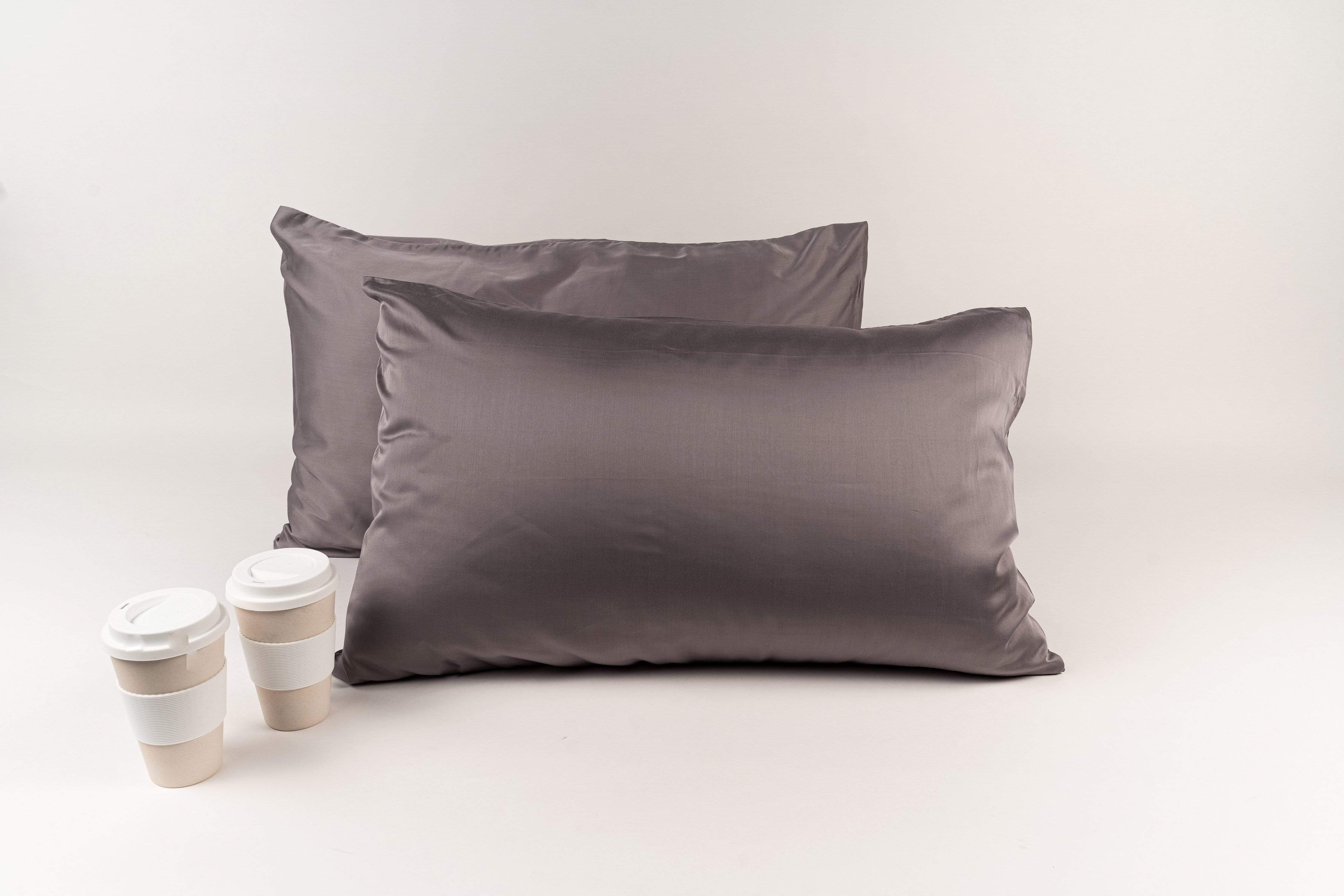 Bamboo Pillowcase Set - Smoky Grey | Hypoallergenic & Cooling Pillow Covers for Better Sleep | Perfect for Hot Sleepers & Allergy Relief