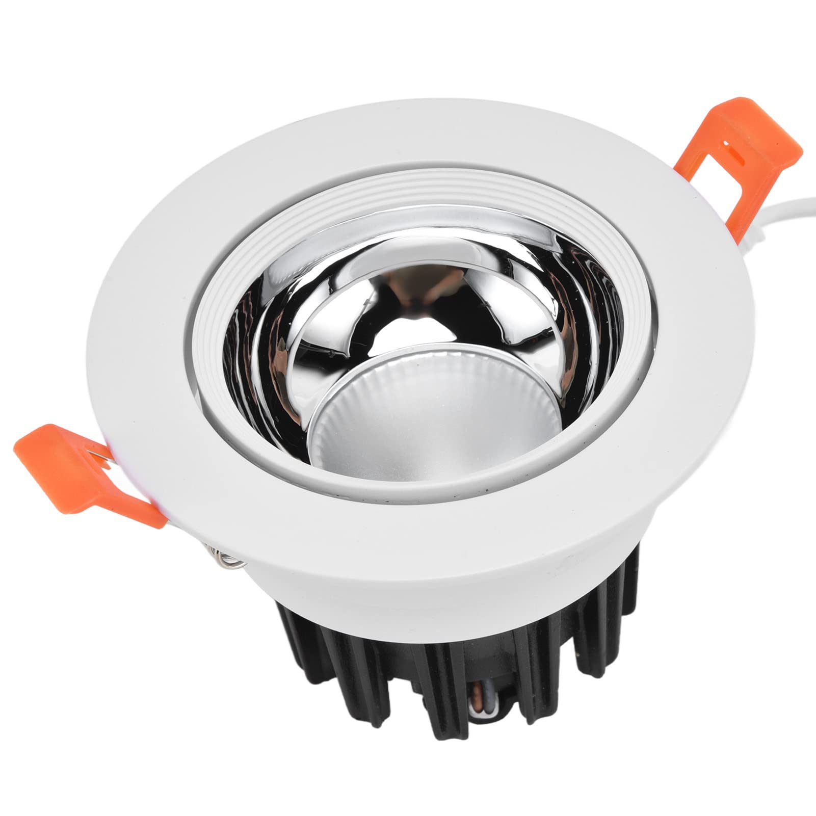 100-264V LED Downlight Ceiling Lamp - Adjustable Angle, Dustproof, Aluminum Housing (White Shell/Silver Cup) - Perfect for Living Room, Bedroom, Kitchen & Office Lighting