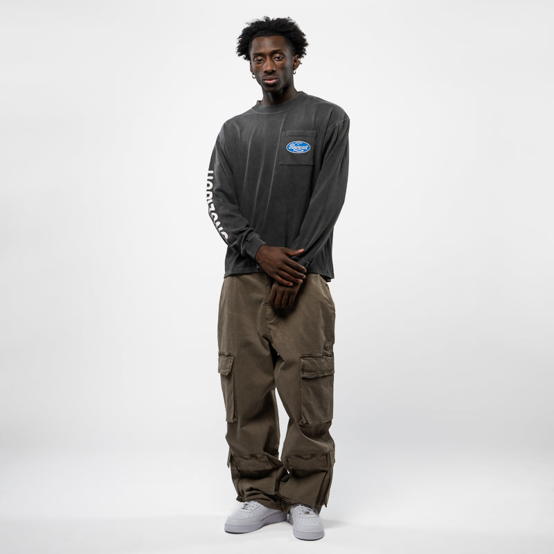 Represent Classic Parts Long Sleeve Tee - Aged Black | Vintage Streetwear for Men | Perfect for Casual Outfits & Urban Style