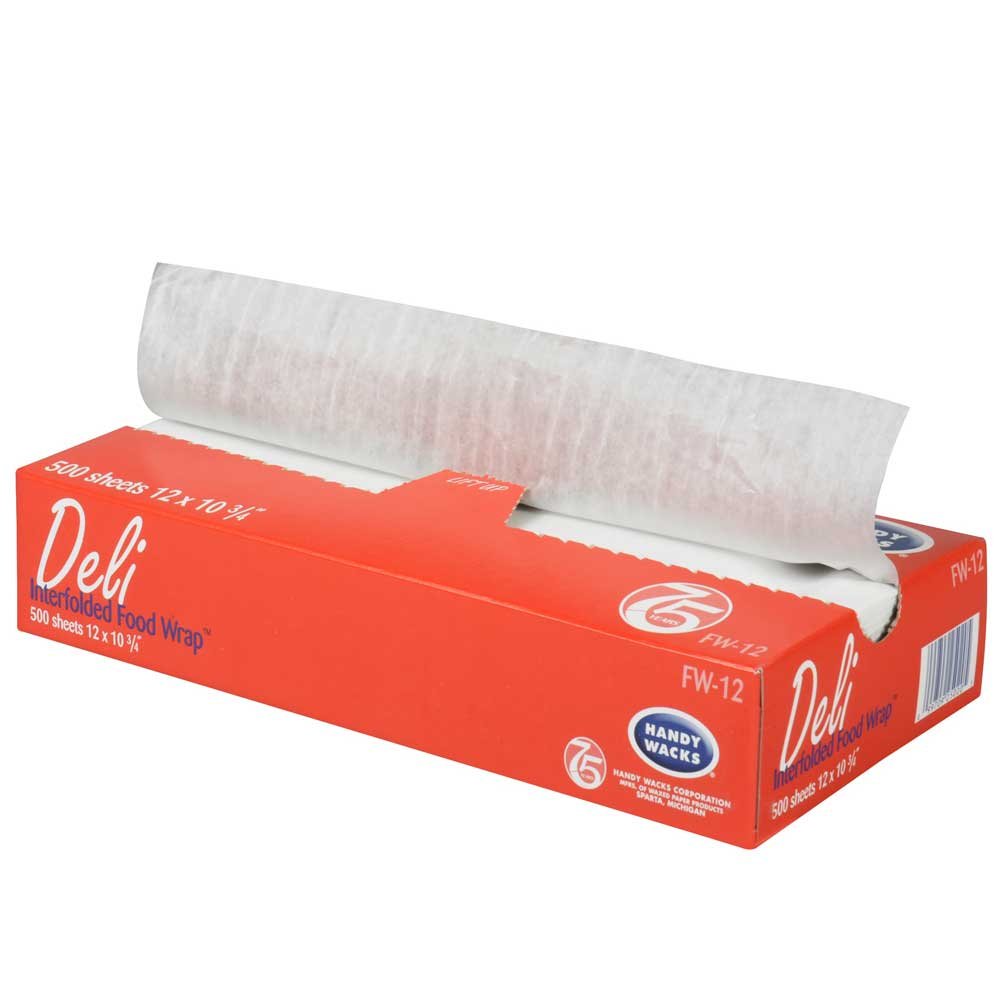 Premium 12x10.75 Inch Interfolded Food & Deli Tissue Wrapping Paper - 500 Sheets per Case (12 Cases) - Commercial Grade for Sandwich Wrapping, Bakery Packaging & Food Service Use