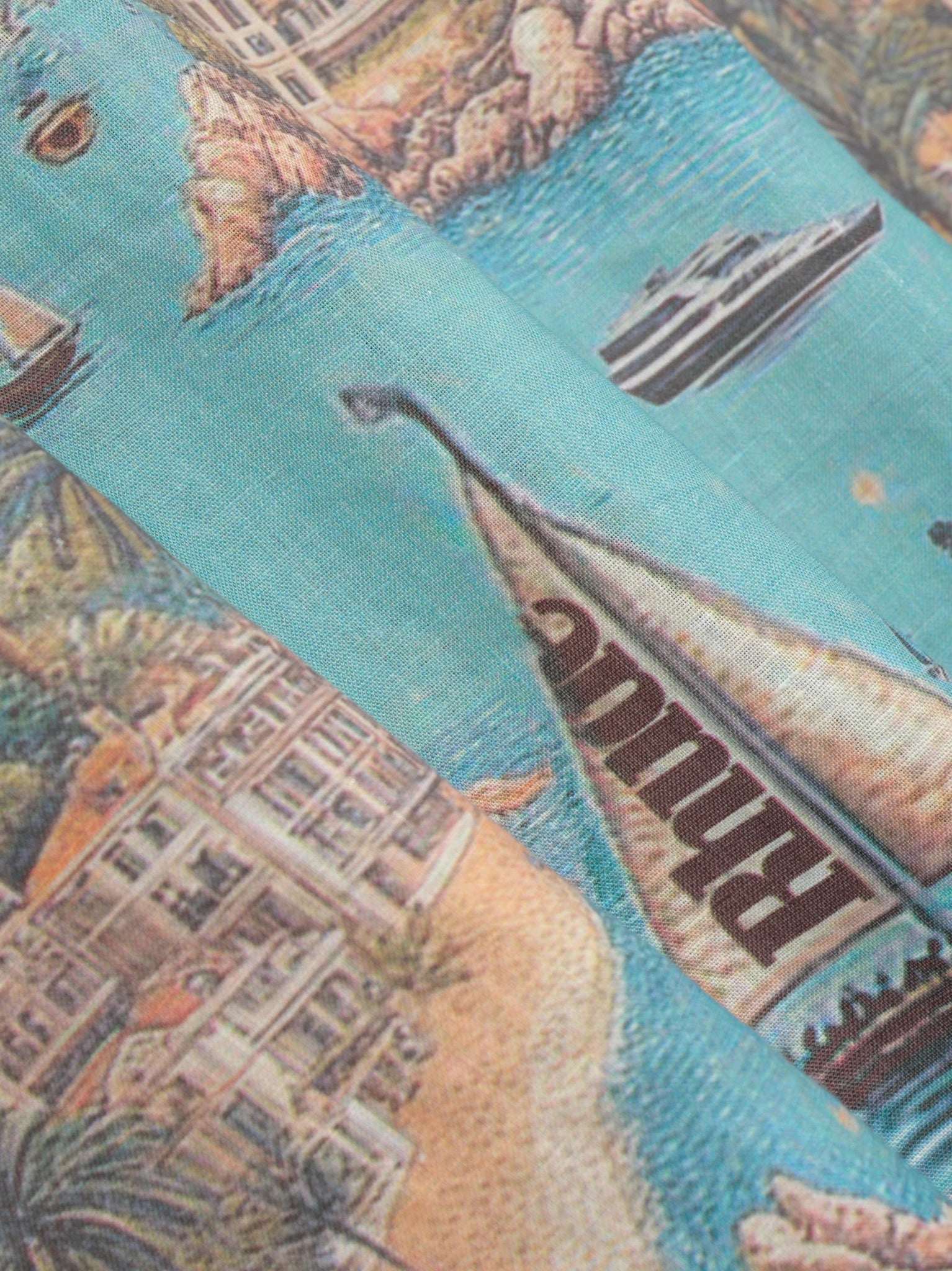Rhude Sailing Map Print Short Sleeve Shirt for Men - Casual Summer Beachwear & Street Style Fashion