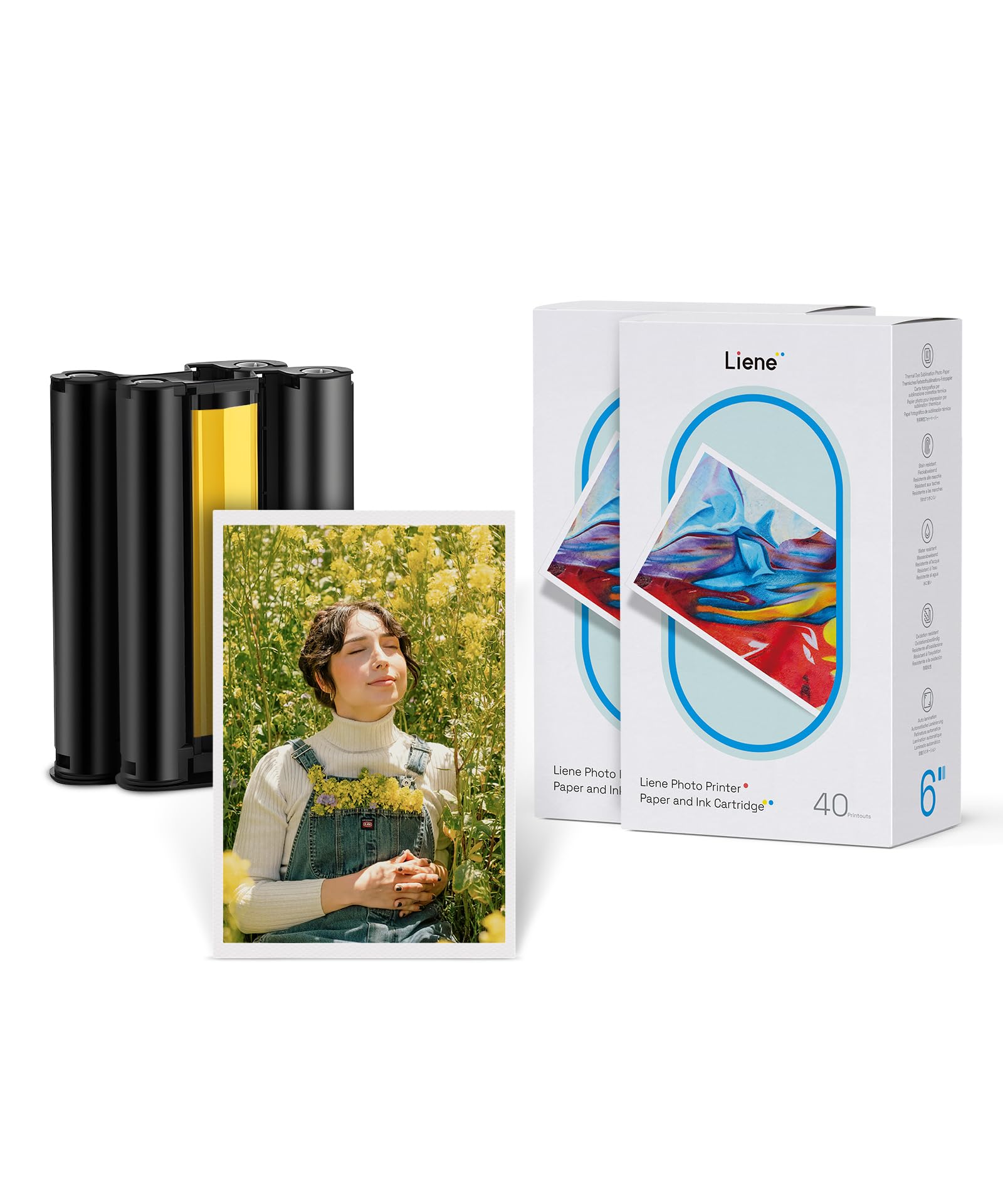 Premium Liene Photo Printer Paper & Ink Cartridge Combo - 80 Sheets & 2 Ink Cartridges for High-Quality Prints | Perfect for Home, Office & Creative Projects