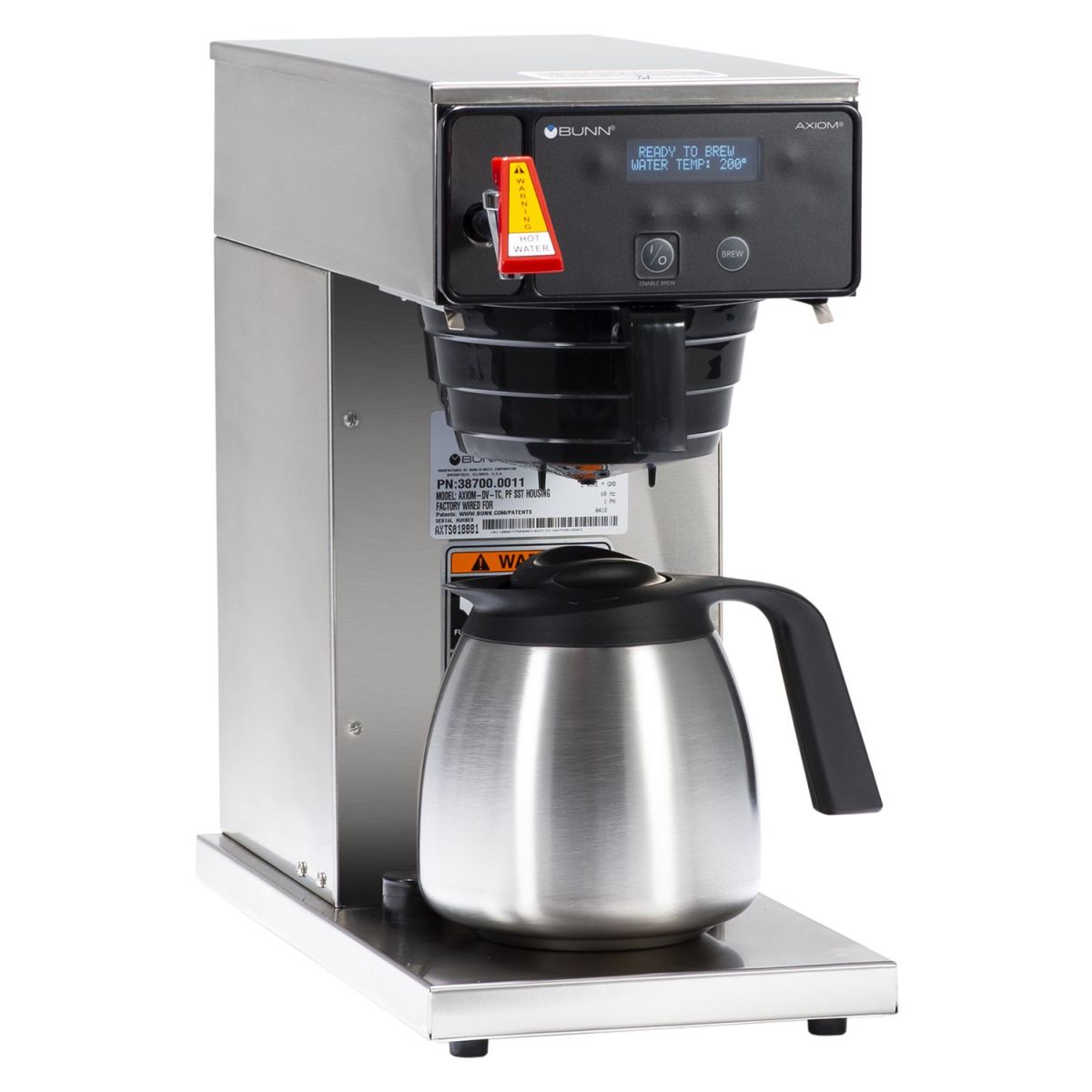 Bunn Axiom Dual Voltage Thermal Carafe Coffee Maker - 10-Cup Commercial Coffee Brewer with Stainless Steel Carafe - Perfect for Offices, Restaurants & Home Use
