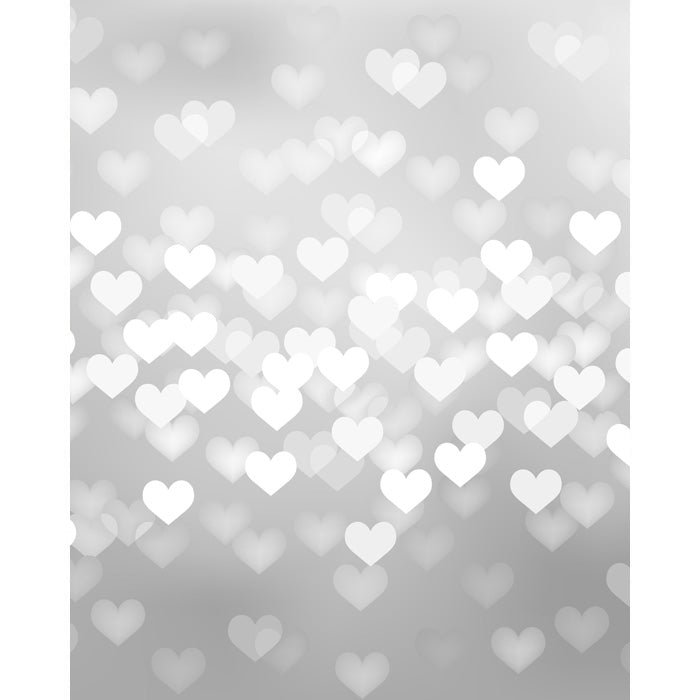 Silver Heart Bokeh Printed Backdrop - Photography Background for Wedding, Birthday & Portrait Shoots - Perfect for Studio & Event Decor
