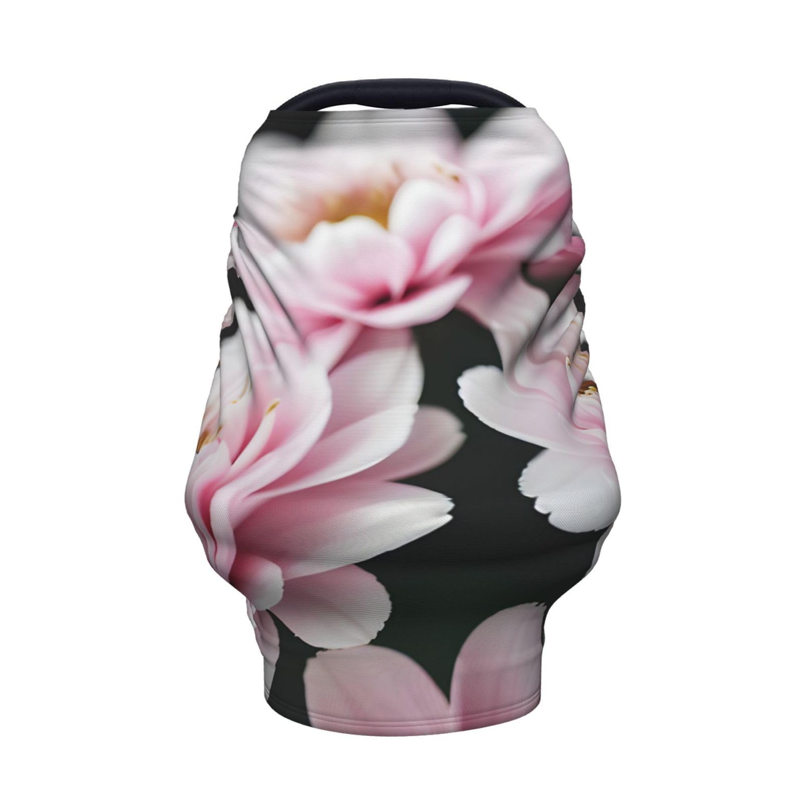 Pink & White Gold Flower Stroller Nursing Cover - Breathable Privacy Canopy for Newborns & Moms | Perfect for High Chair, Car Seat & Breastfeeding in Public