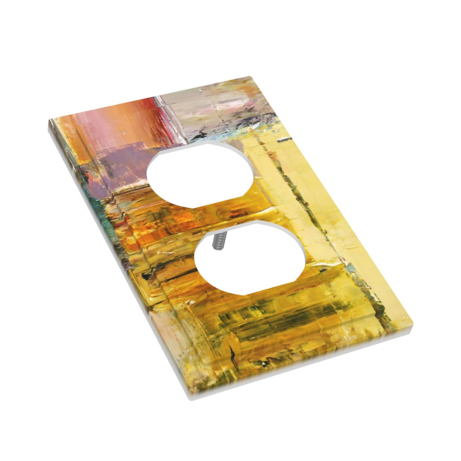Modern Abstract Light Switch Cover Plate - Decorative Mid-Duplex Electrical Outlet Wall Plate for Light Switches - Stylish Home Decor for Bedroom, Bathroom & Kitchen - Perfect for Home Renovation & Interior Design Projects