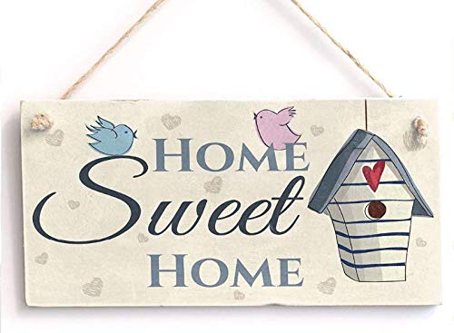 Vintage Home Sweet Home Sign - 10x5 Inch Rustic Wall Plaque for Farmhouse Decor, Housewarming Gift & Cozy Living Room Wall Art