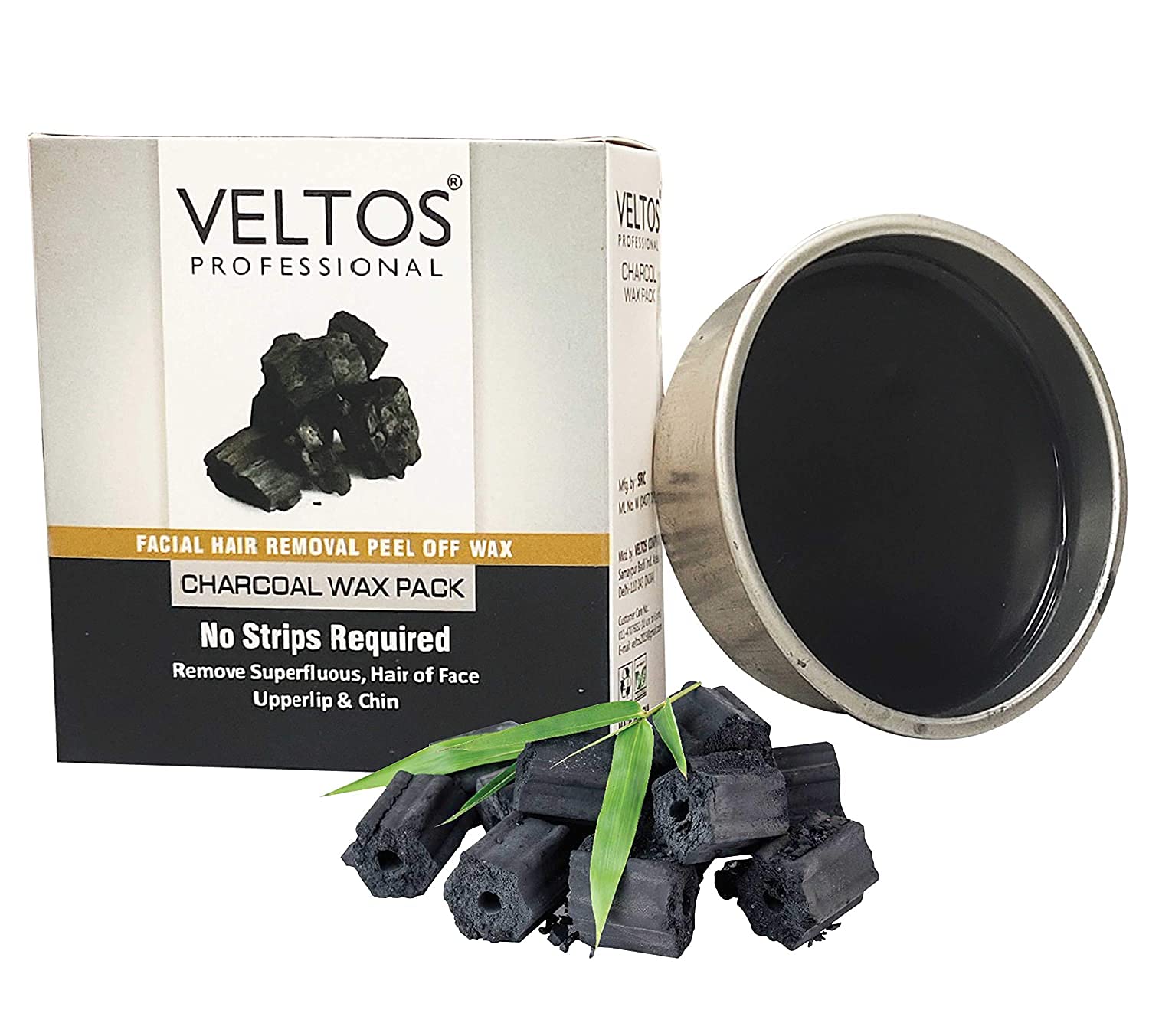 Veltos Women's Facial Peel Off Wax Kit - 3 Pack (Red Wine, White Chocolate, Charcoal) 80G Each - Easy At-Home Facial Hair Removal Wax Strips for Smooth Skin - Perfect for Eyebrows, Upper Lip & Sideburns