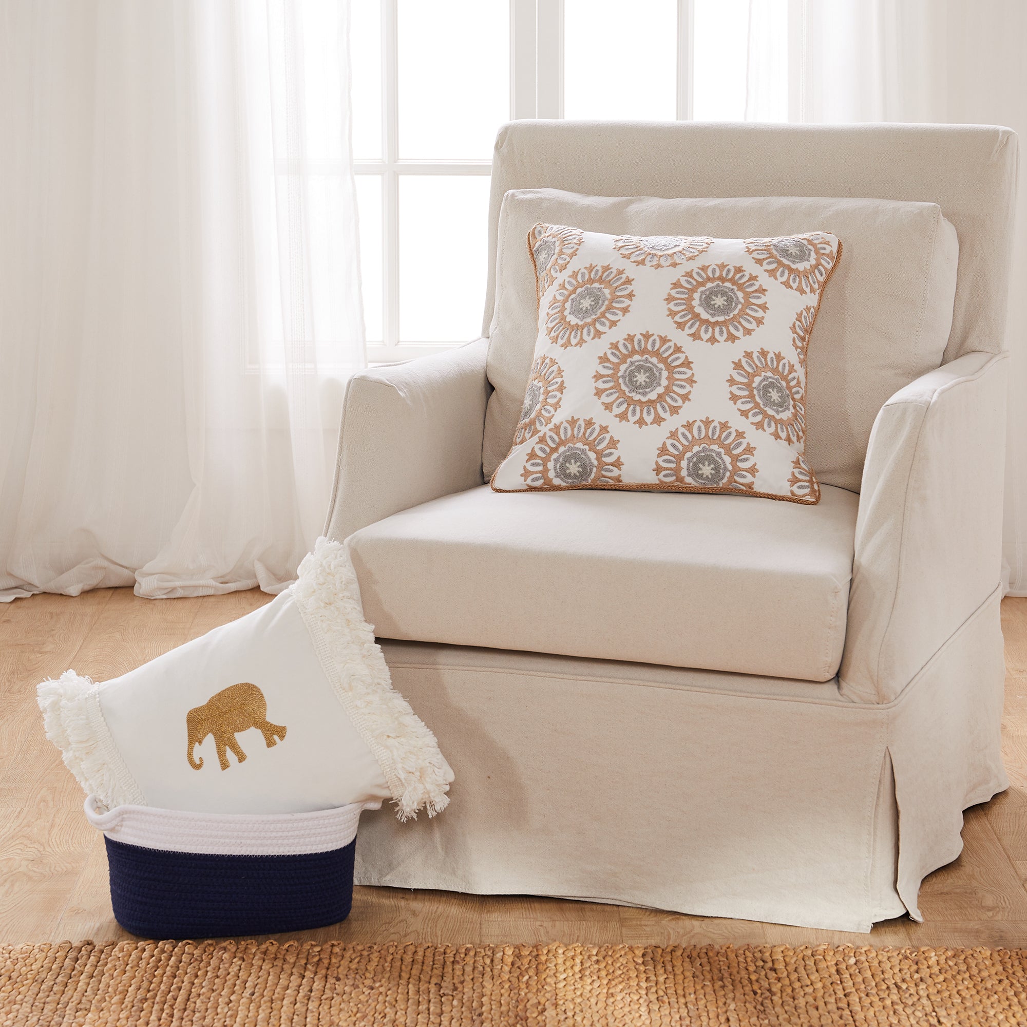 Soft and Cute Nacala Elephant Plush Pillow - Perfect for Kids' Room Decor, Nursery, and Cozy Home Comfort