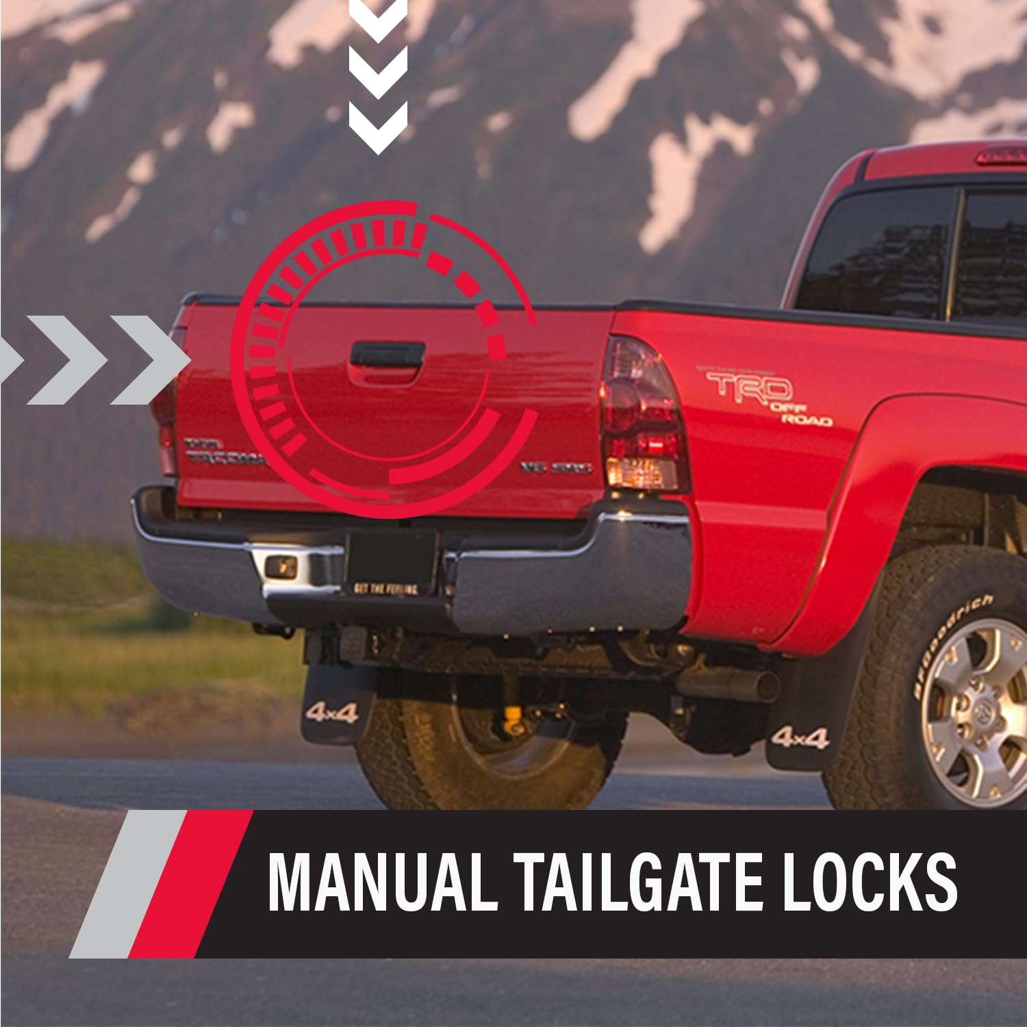 POP & Lock PL5403 Manual Tailgate Lock with Bolt Technology for Toyota Tacoma (2005-2015) | Super White | Secure Truck Bed & Prevent Theft | Perfect for Camping, Construction & Outdoor Adventures