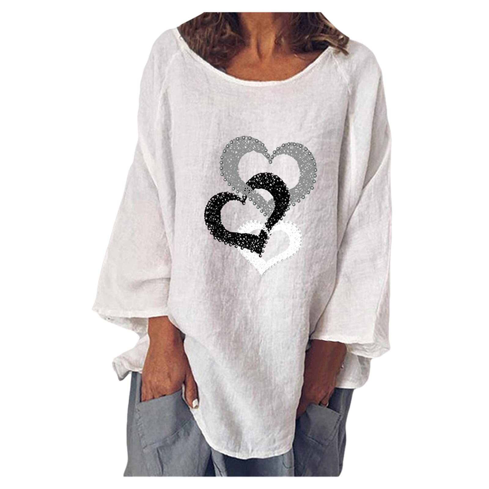 Women's Long Sleeve Cropped Sweatshirt - Loose Fit Floral Tunic Top for Casual Wear | Perfect for Fall Layering, Weekend Outfits & Boho Style