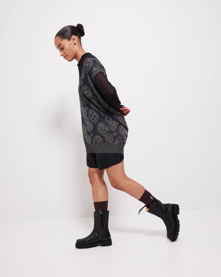Luminous Midi Boots for Women - Black Chunky Heel Ankle Booties | Stylish & Comfortable for Fall, Winter, Party & Night Out