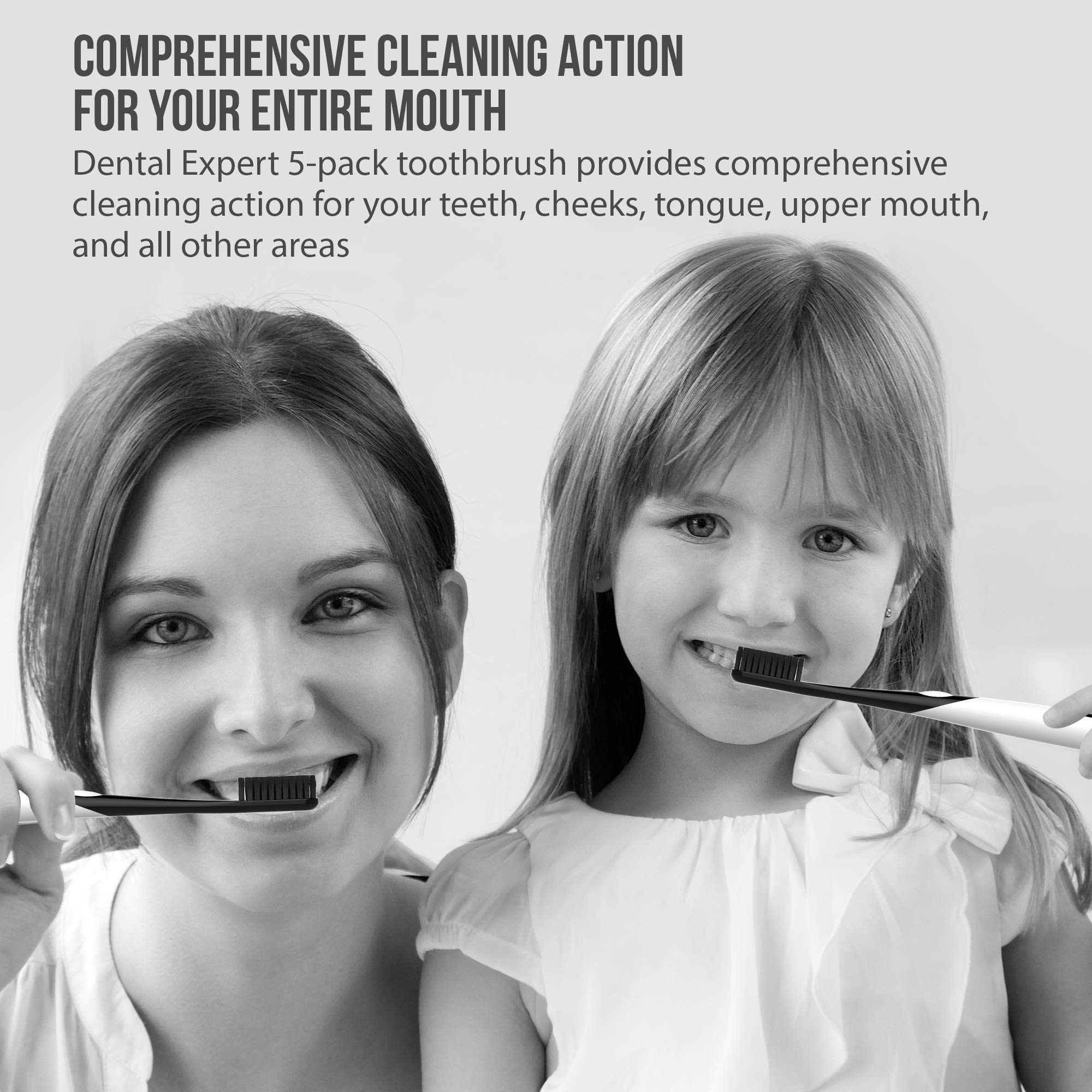 Black Charcoal Toothbrush Ultra Soft Bristles for Sensitive Teeth & Gums - Gentle Teeth Whitening Brush for Adults & Kids [Family Pack 6-PC] - Perfect for Daily Oral Care, Travel & Eco-Friendly Home Use