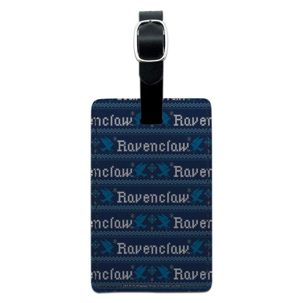 Harry Potter Ravenclaw Sweater Inspired Leather Luggage Tag - Personalized ID Card Holder for Travel Bags, Suitcases & Backpacks | Perfect Gift for Potterheads & Travel Enthusiasts