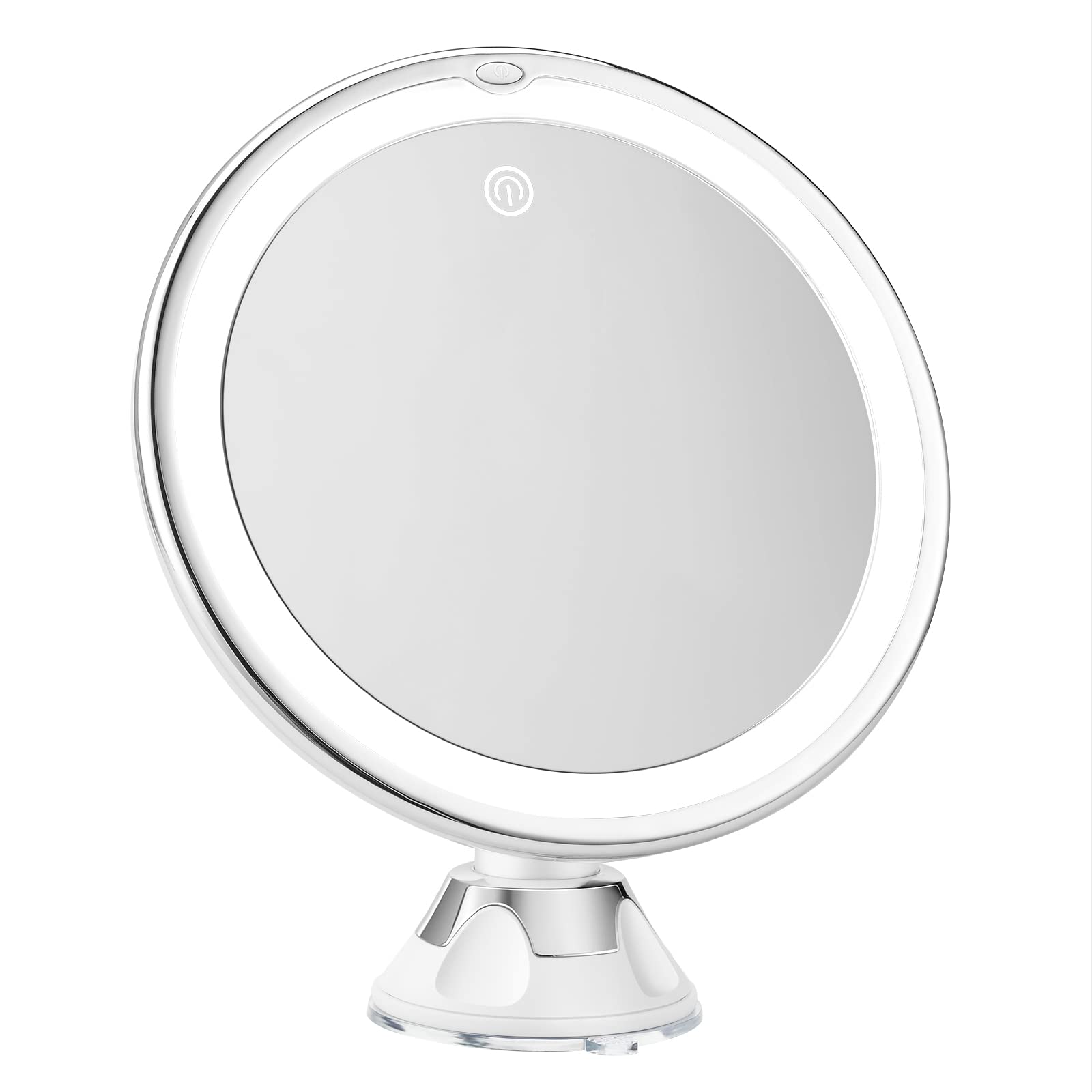 10x Magnifying Lighted Makeup Mirror with LED Lights, Suction Cups & 360° Swivel - Touch Control, 3 Light Modes - Perfect for Home, Bathroom Vanity, Travel & Professional Makeup Application