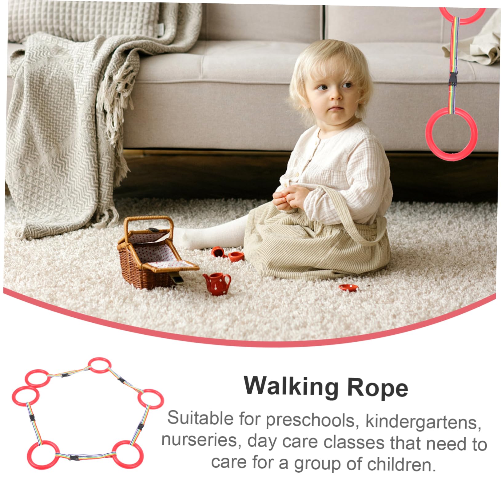 GLSTOY Kids Walking Rope - Lightweight & Durable Preschool Safety Leash for Boys & Girls | Perfect for Group Play, Field Trips & Outdoor Activities