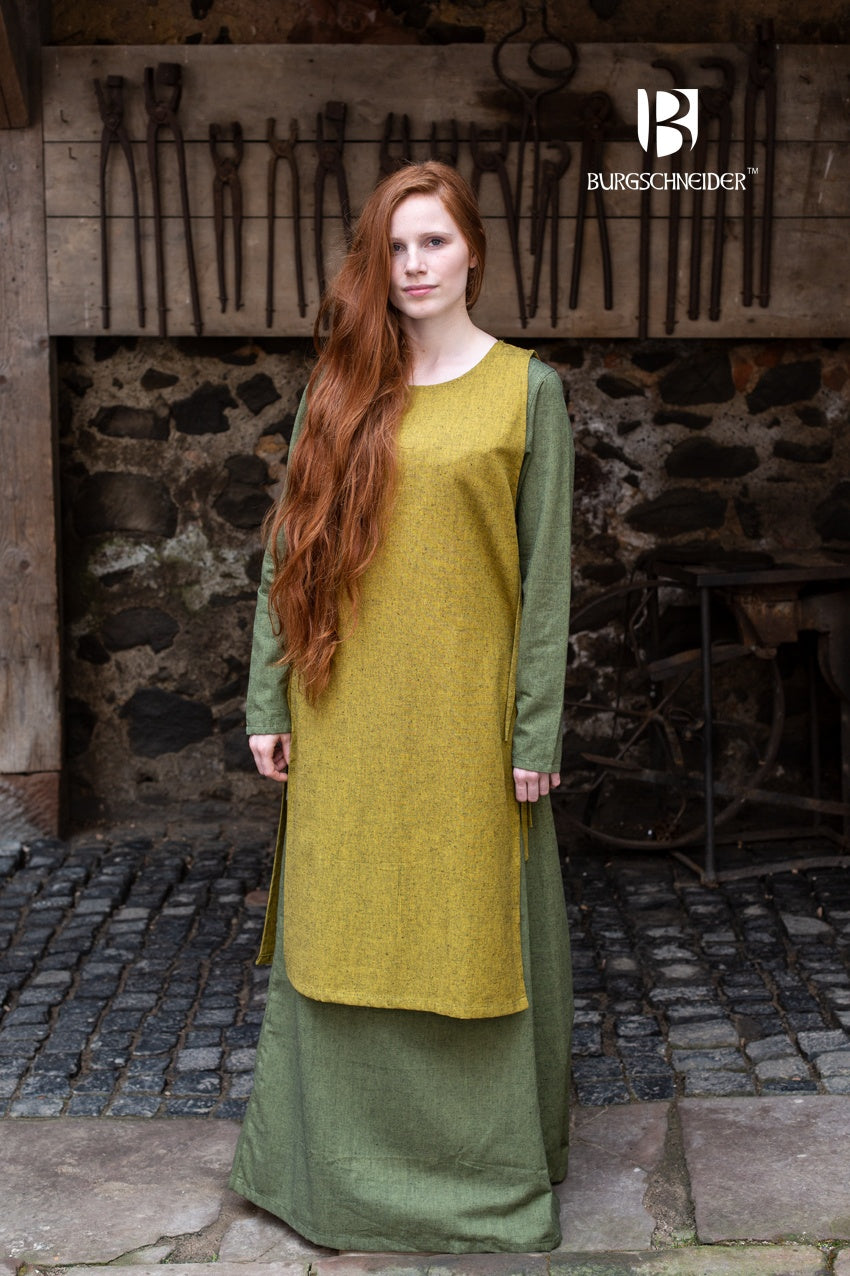 Viking Over Dress Haithabu Saffron Yellow - Medieval Norse Costume for LARP, Renaissance Fairs & Historical Reenactment