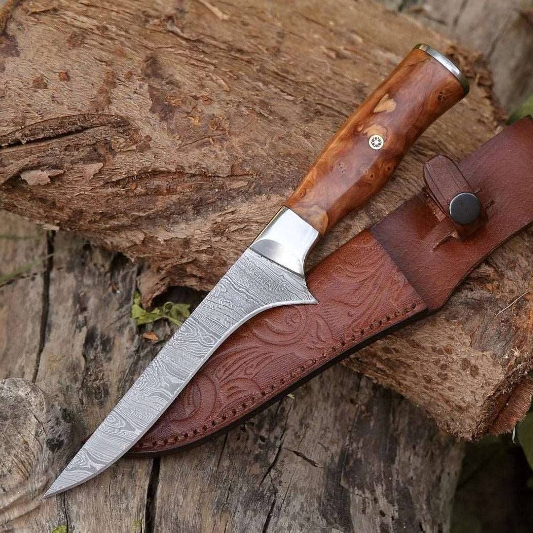 Premium Concord Damascus Fillet Knife with Exotic Olive Wood Handle - Sharp Fishing Knife for Filleting Fish, Slicing Meat & Outdoor Cooking - Perfect for Chefs, Anglers & Camping Enthusiasts