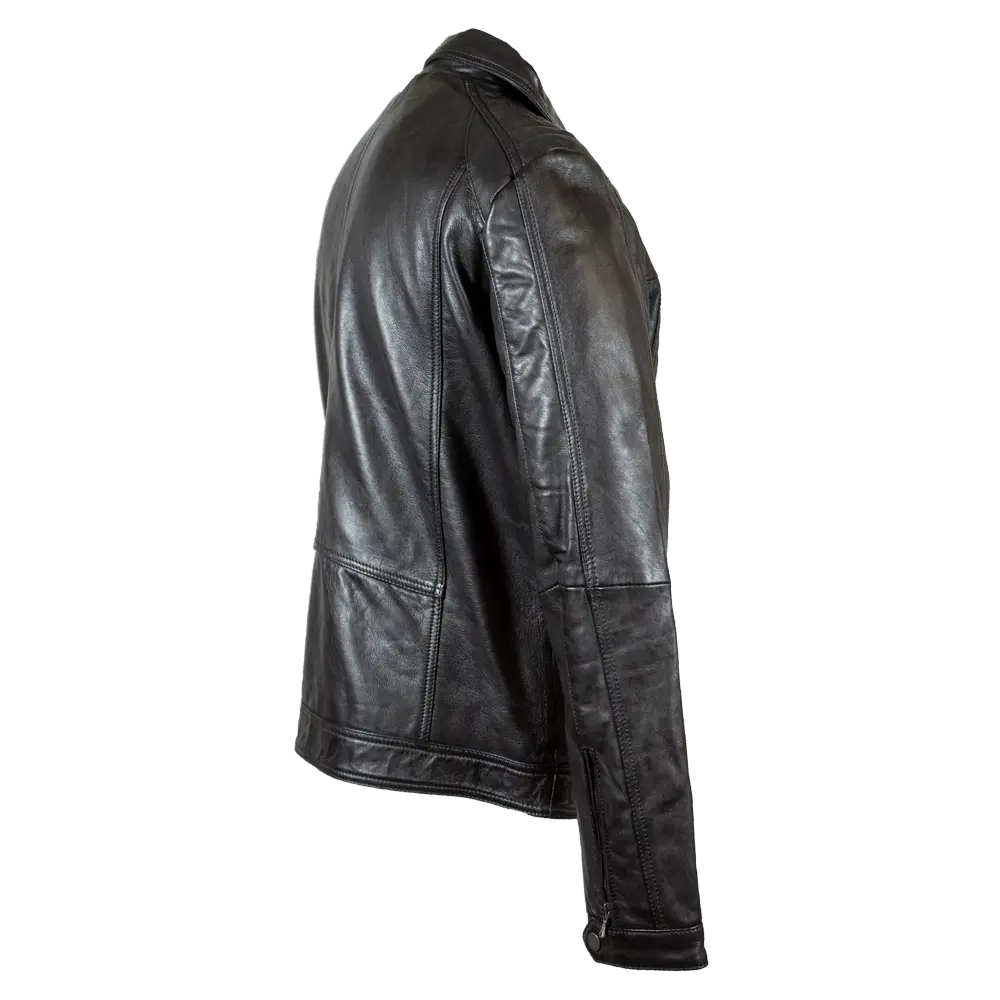 BOL Men's Genuine Leather Jacket with Zip Pockets | Stylish & Durable Outerwear for Casual Wear, Motorcycle Riding & Outdoor Adventures