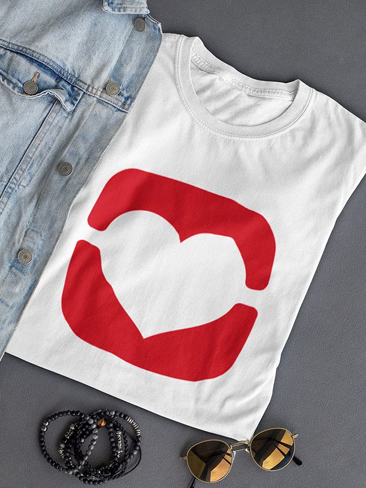 Heart Logo Graphic Tee for Women - Soft Cotton T-Shirt with Red Heart Design | Casual Wear, Date Night Outfit, Gift Idea