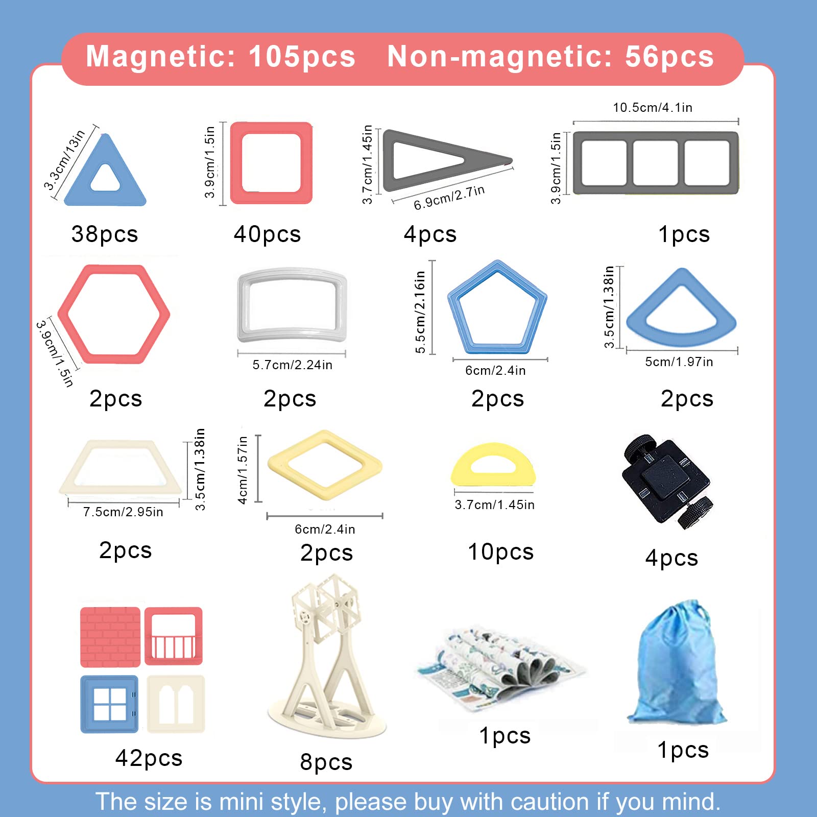 AOMIKS 161-Piece Magnetic Building Blocks Set - STEM Educational Toys for Kids Ages 3+, Creative Construction Stacking Tiles for Boys & Girls | Perfect for Classroom Learning, Birthday Gifts & Indoor Playtime Activities