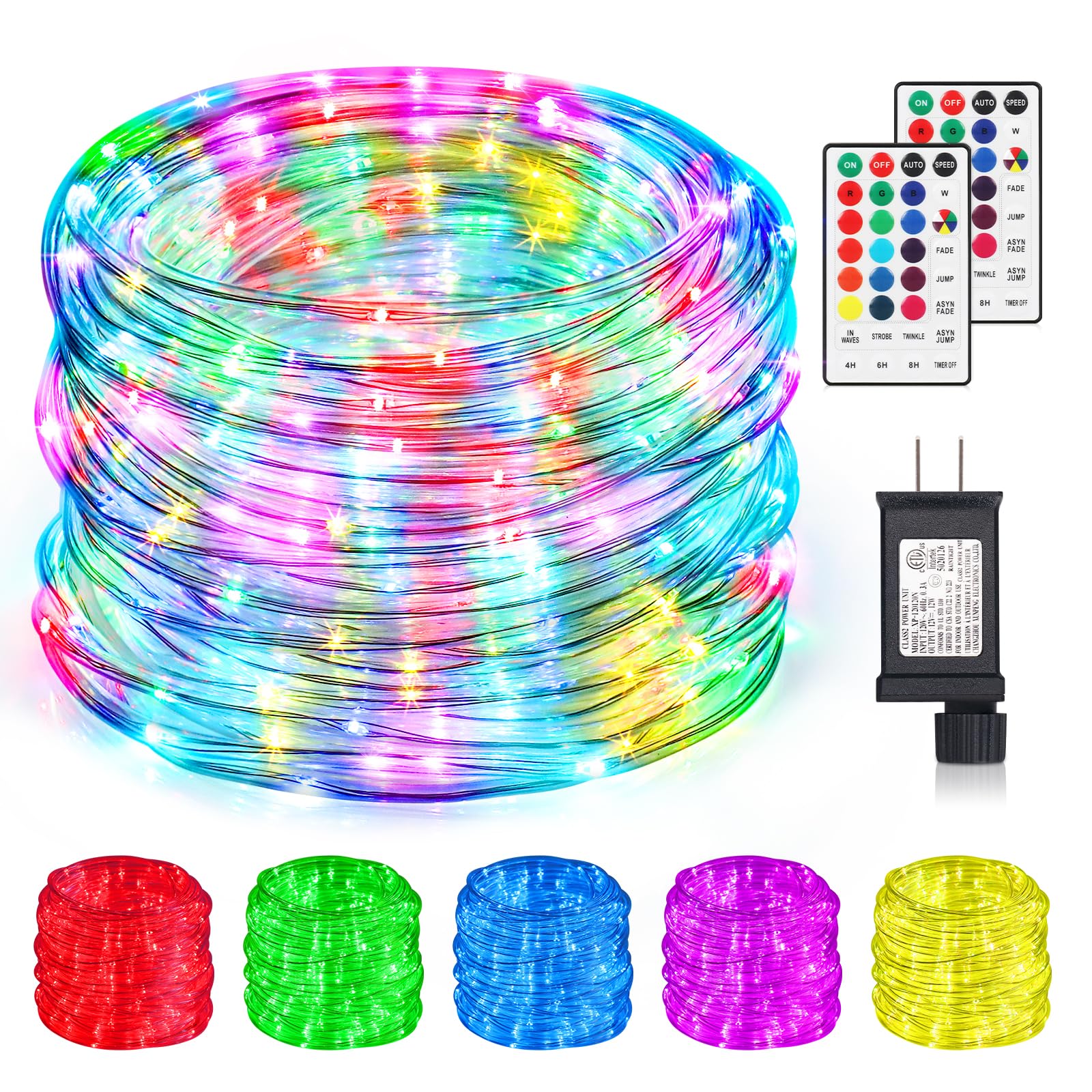 Color Changing Rope Lights Outdoor - 99FT 300 LED Waterproof String Lights with Remote & Plug | 16 Vibrant Colors for Christmas Decor, Bedroom, Patio & Garden Lighting | Perfect for Holiday Parties, Wedding Decorations & Outdoor Ambiance
