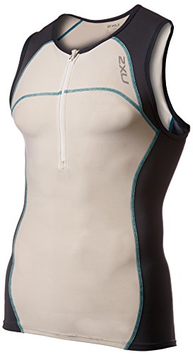 2XU Men's Elite Compression Tri Singlet - High-Performance Triathlon Top for Cycling, Running & Swimming - Breathable & Moisture-Wicking Workout Shirt for Athletes