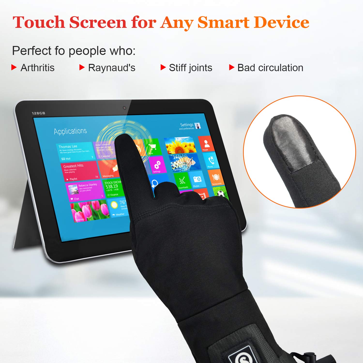 Rechargeable Electric Heated Glove Liners for Men & Women - Battery-Powered Hand Warmers for Camping, Hiking, Skiing & Winter Outdoor Activities